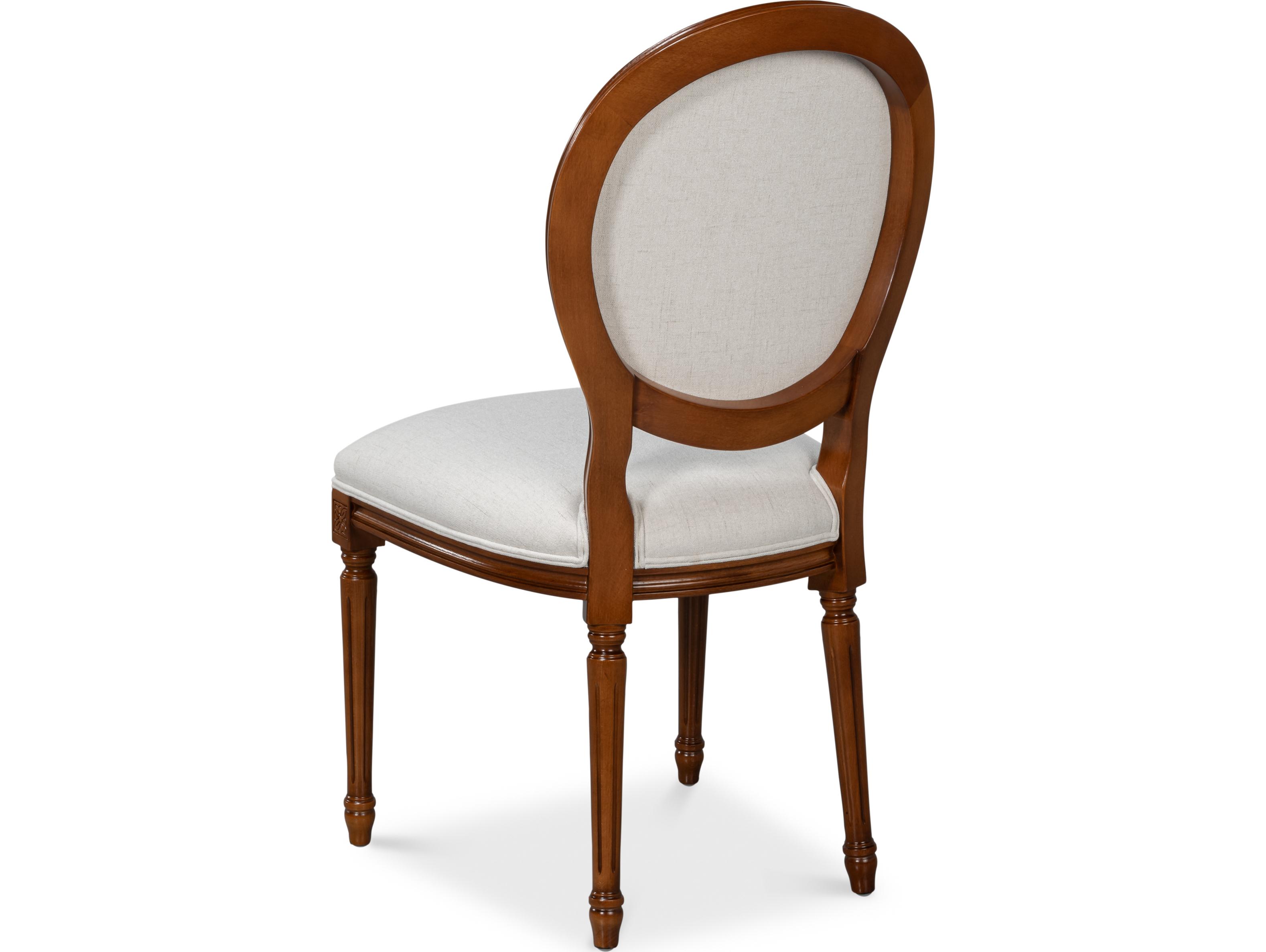 Sarreid Ltd Hugo Oval Side Chair Old World Walnut