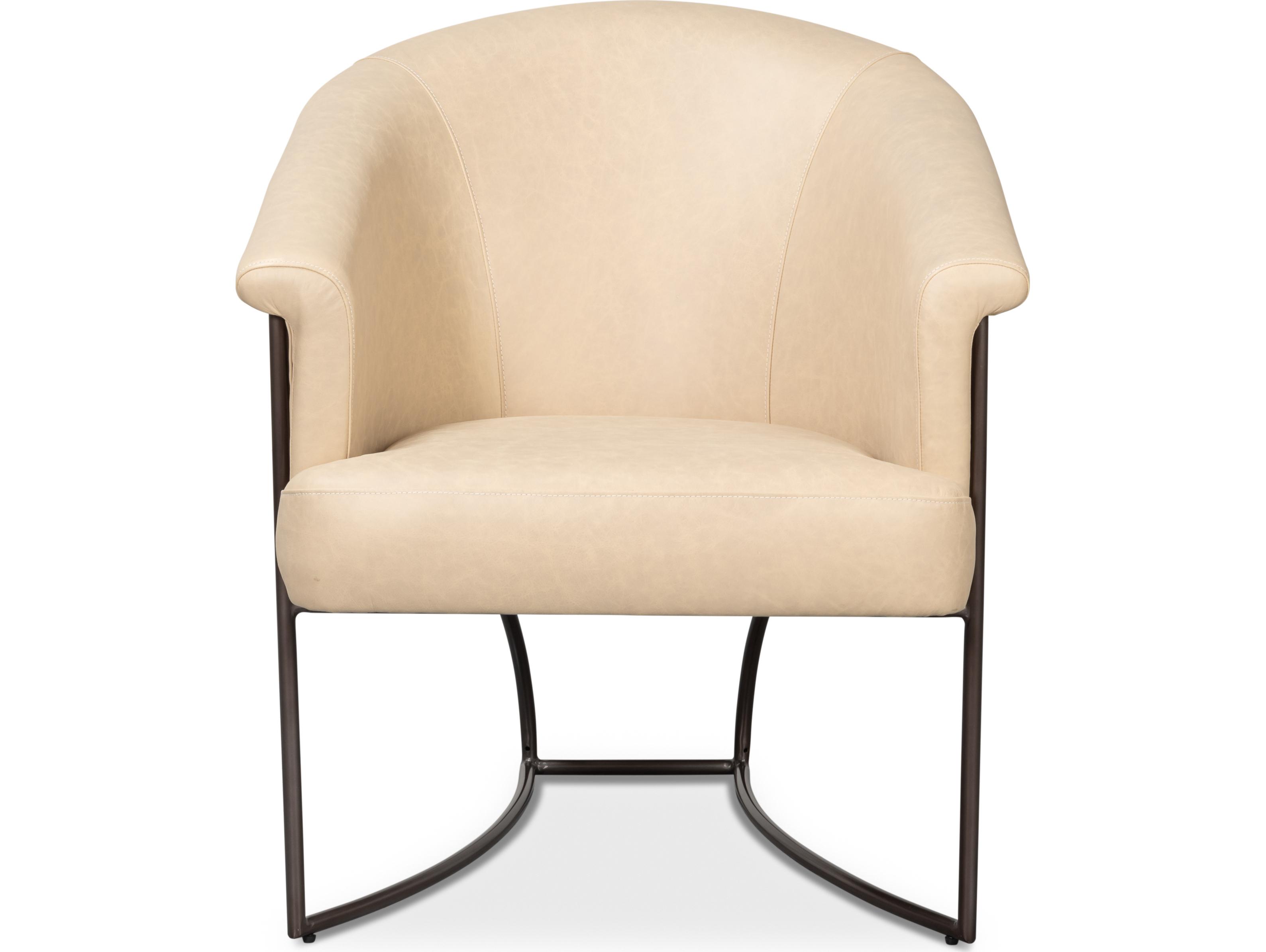 Sarreid Ltd Nagel Distilled Leather Chair White