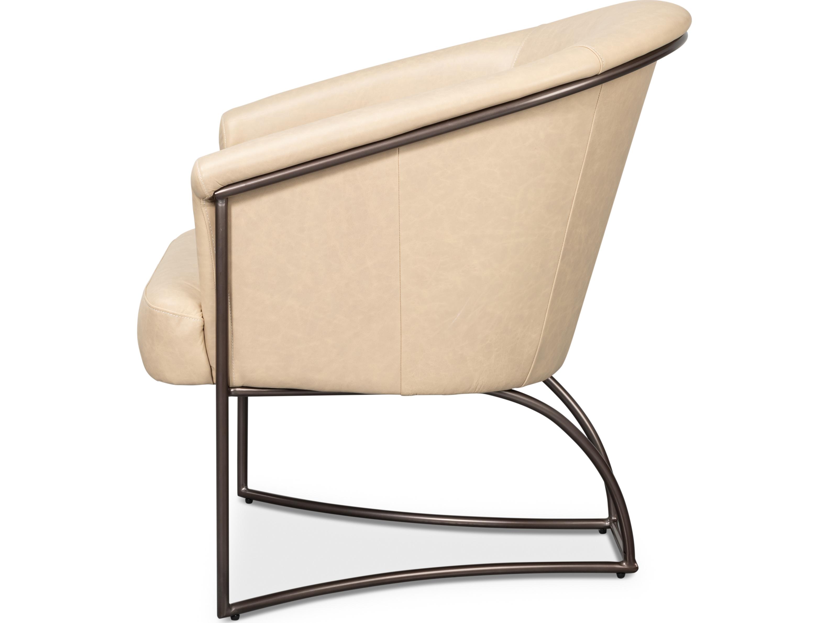 Sarreid Ltd Nagel Distilled Leather Chair White