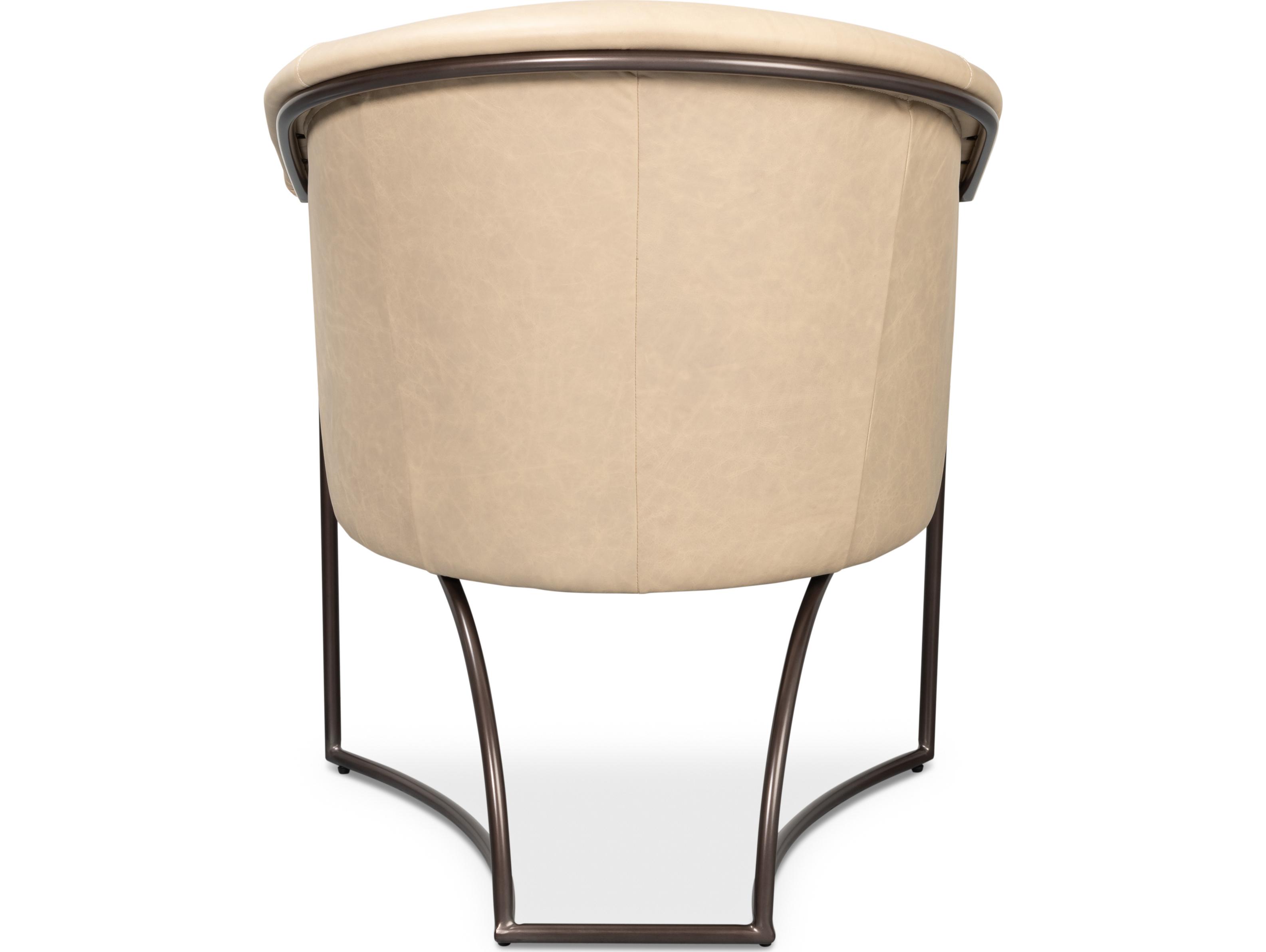 Sarreid Ltd Nagel Distilled Leather Chair White