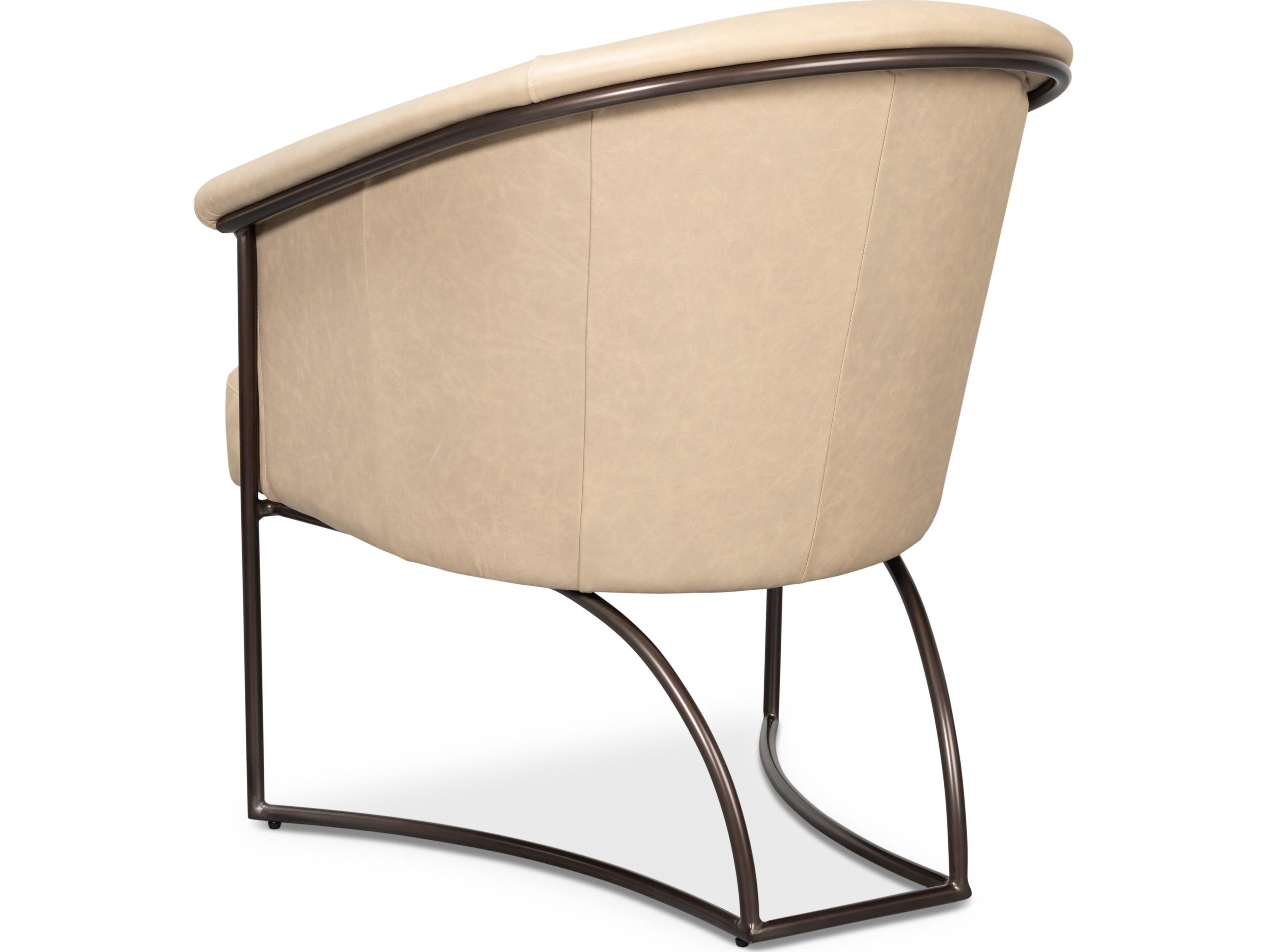 Sarreid Ltd Nagel Distilled Leather Chair White