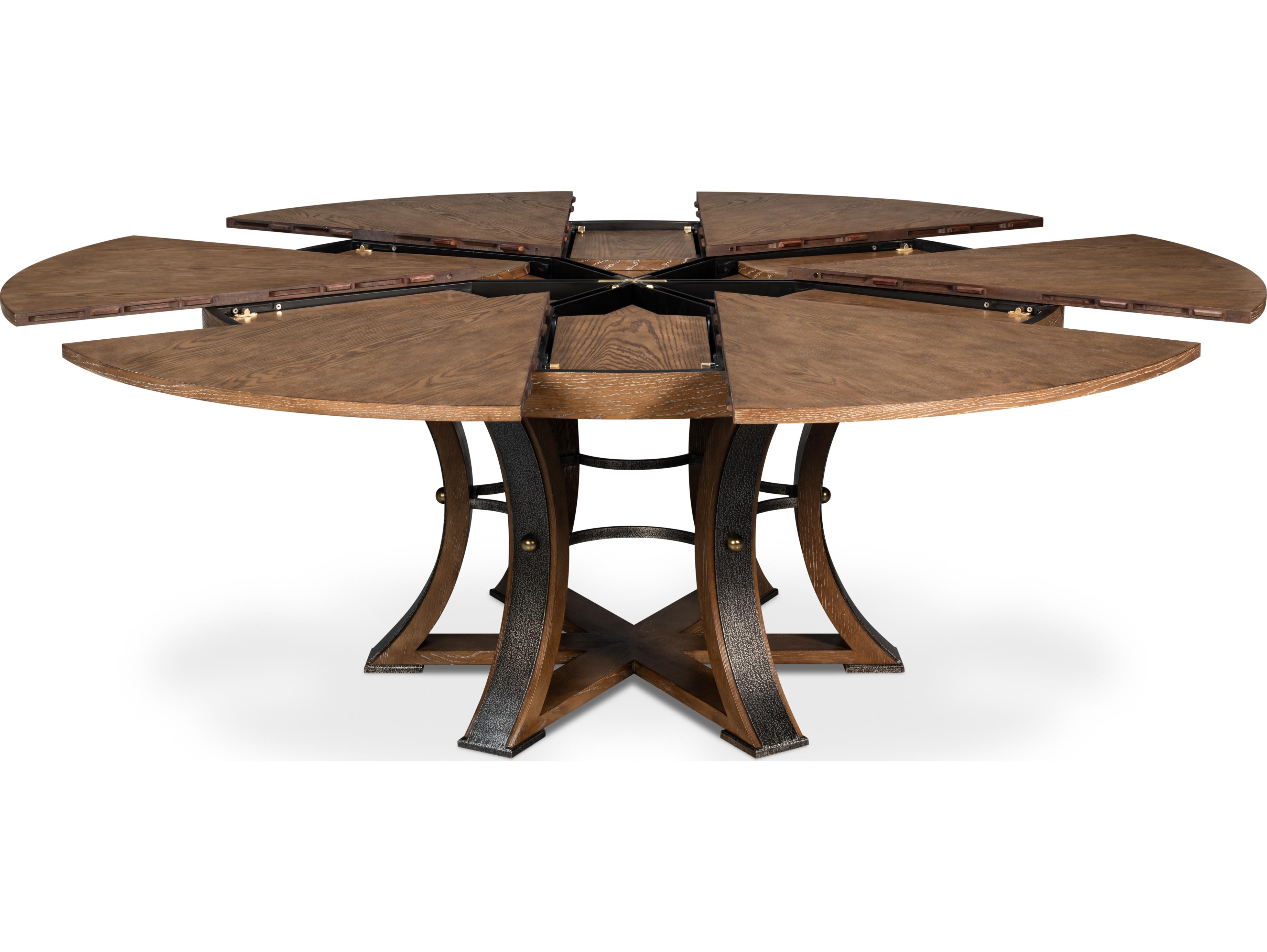 Sarreid Ltd Tower Jupe Dining Table Large Light Mink