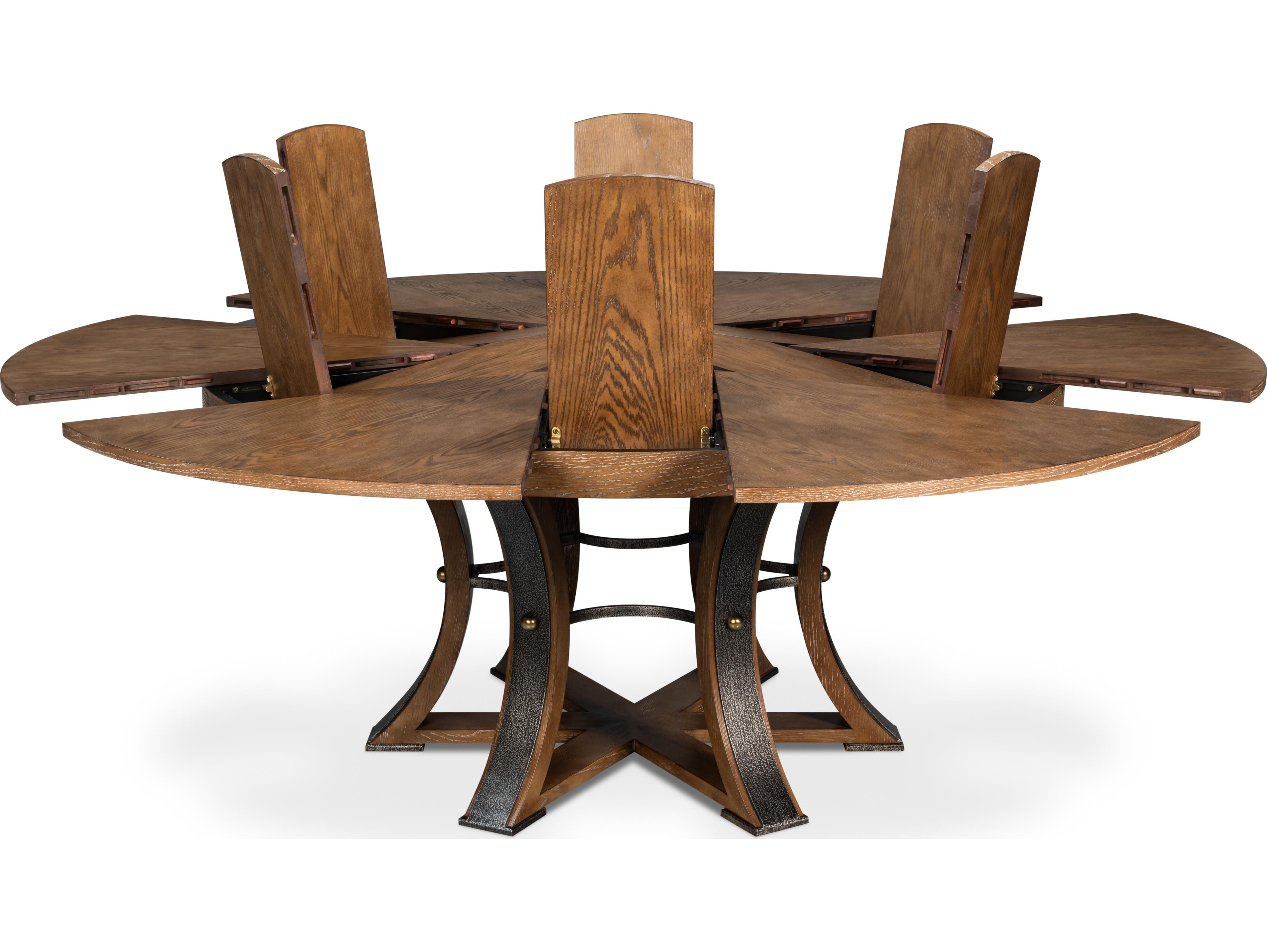 Sarreid Ltd Tower Jupe Dining Table Large Light Mink