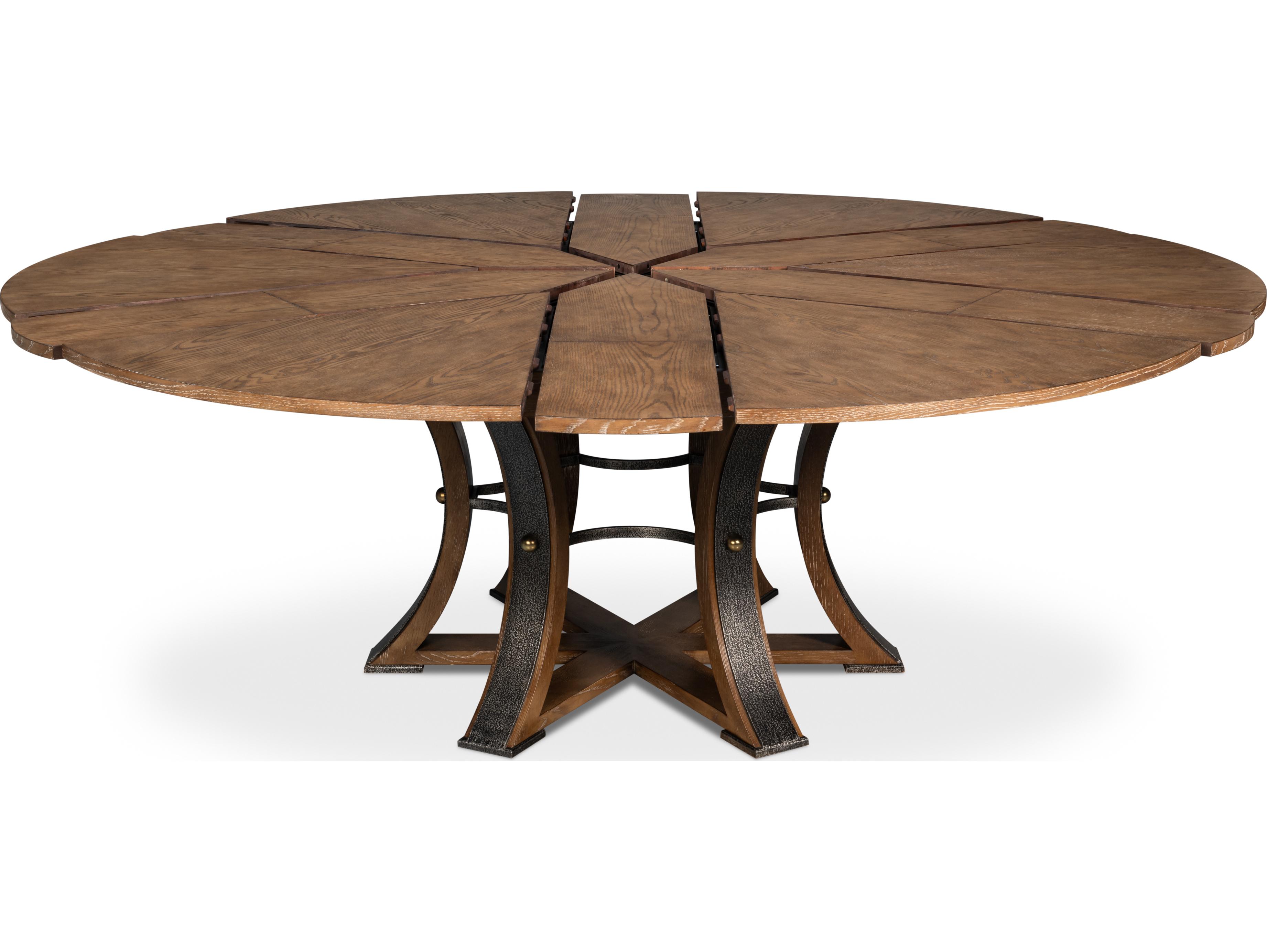 Sarreid Ltd Tower Jupe Dining Table Large Light Mink
