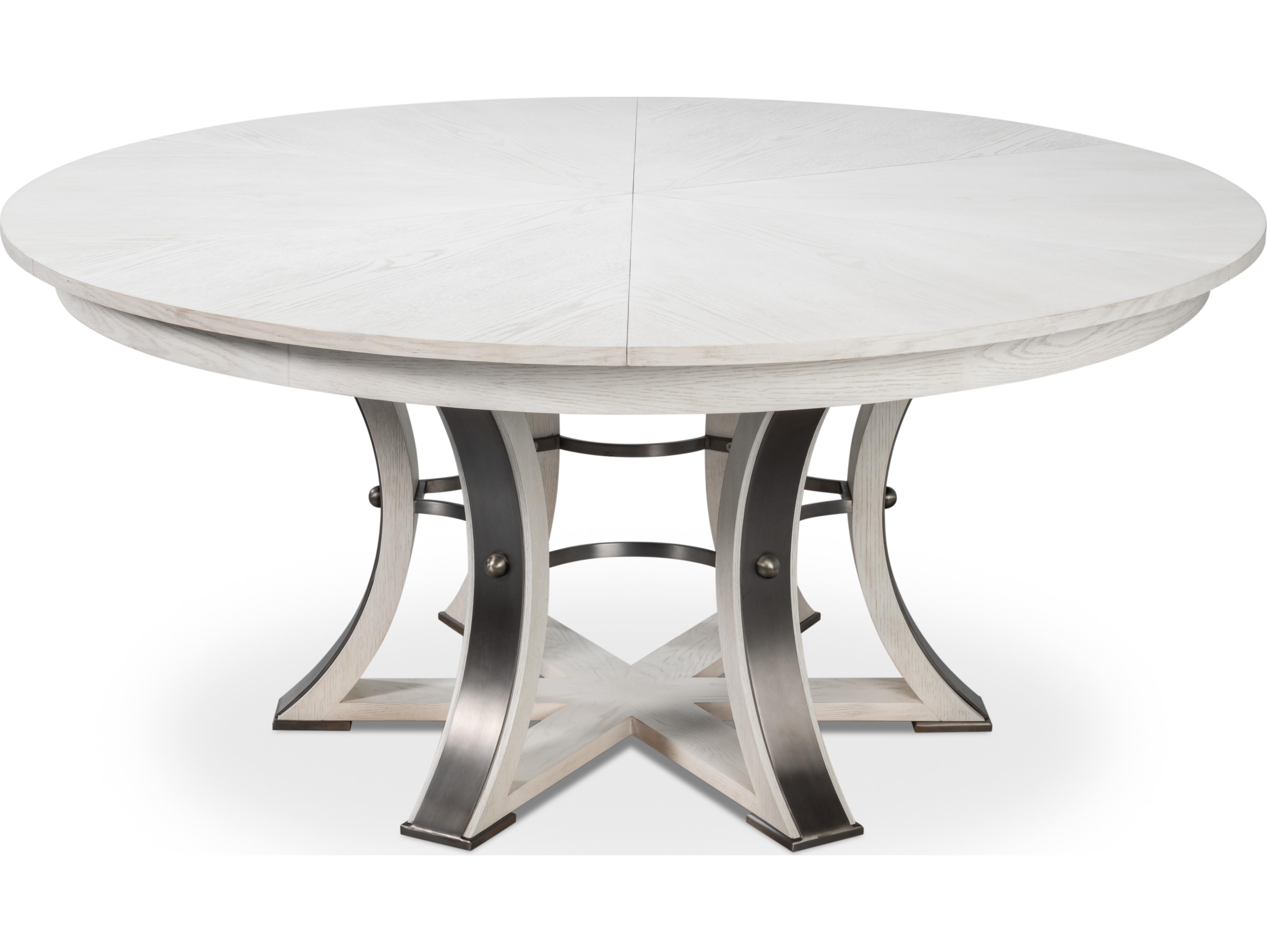 Sarreid Ltd Tower Jupe Dining Table Large Working White