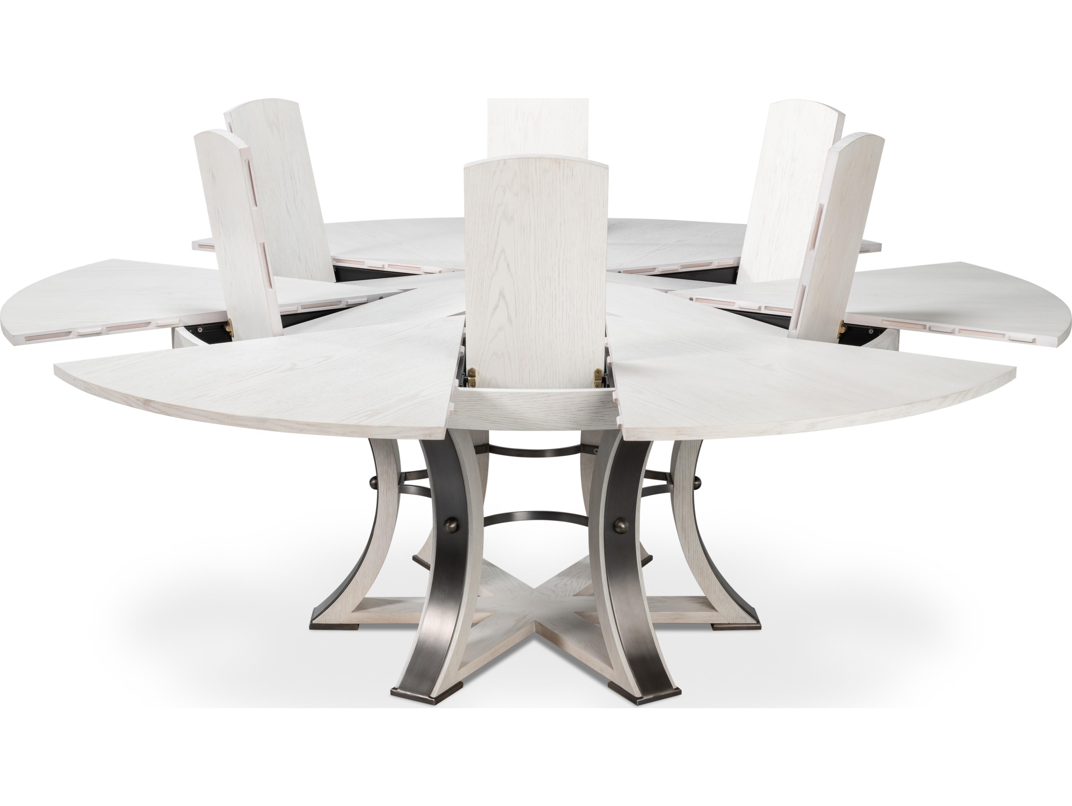 Sarreid Ltd Tower Jupe Dining Table Large Working White