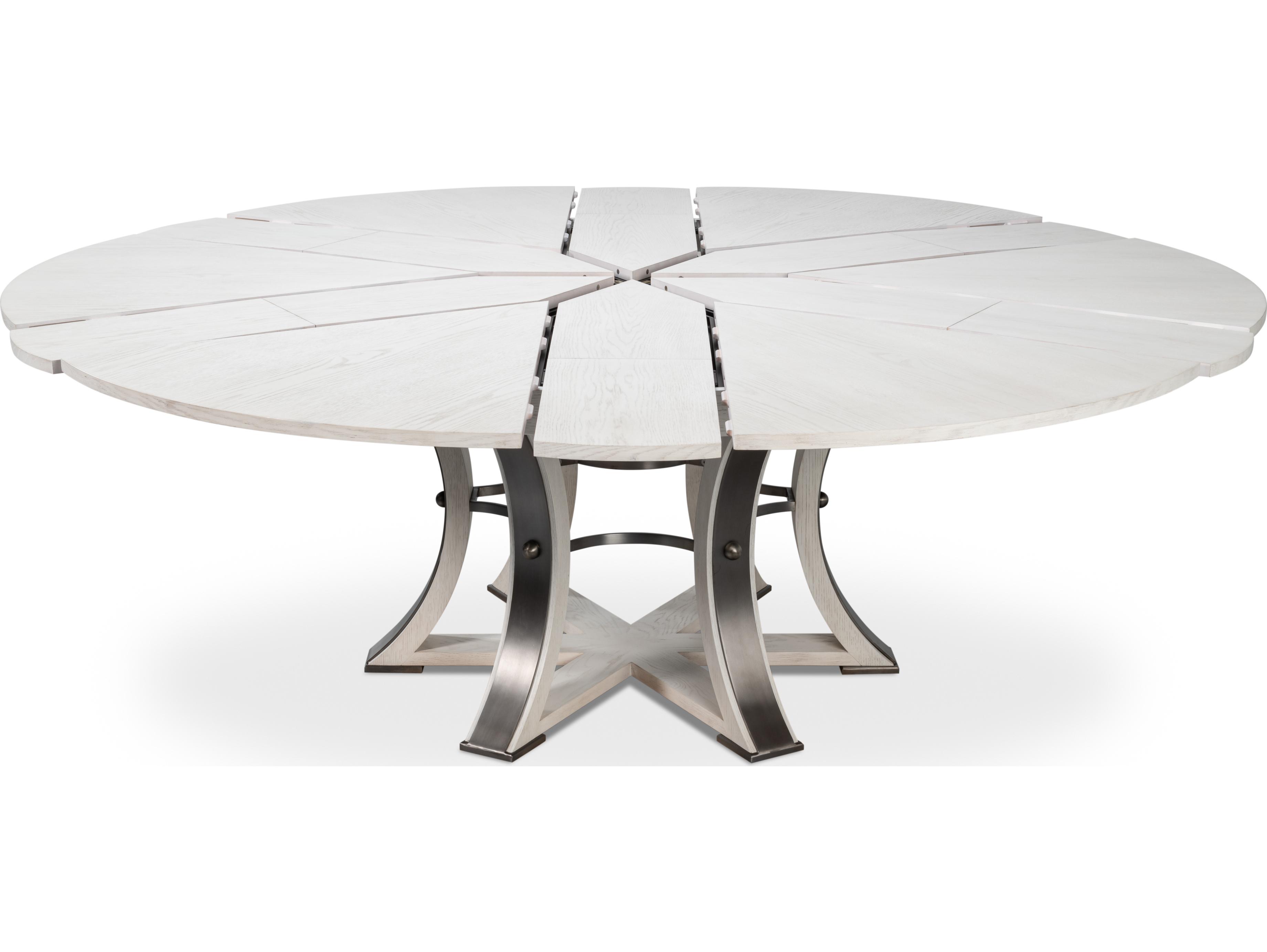 Sarreid Ltd Tower Jupe Dining Table Large Working White