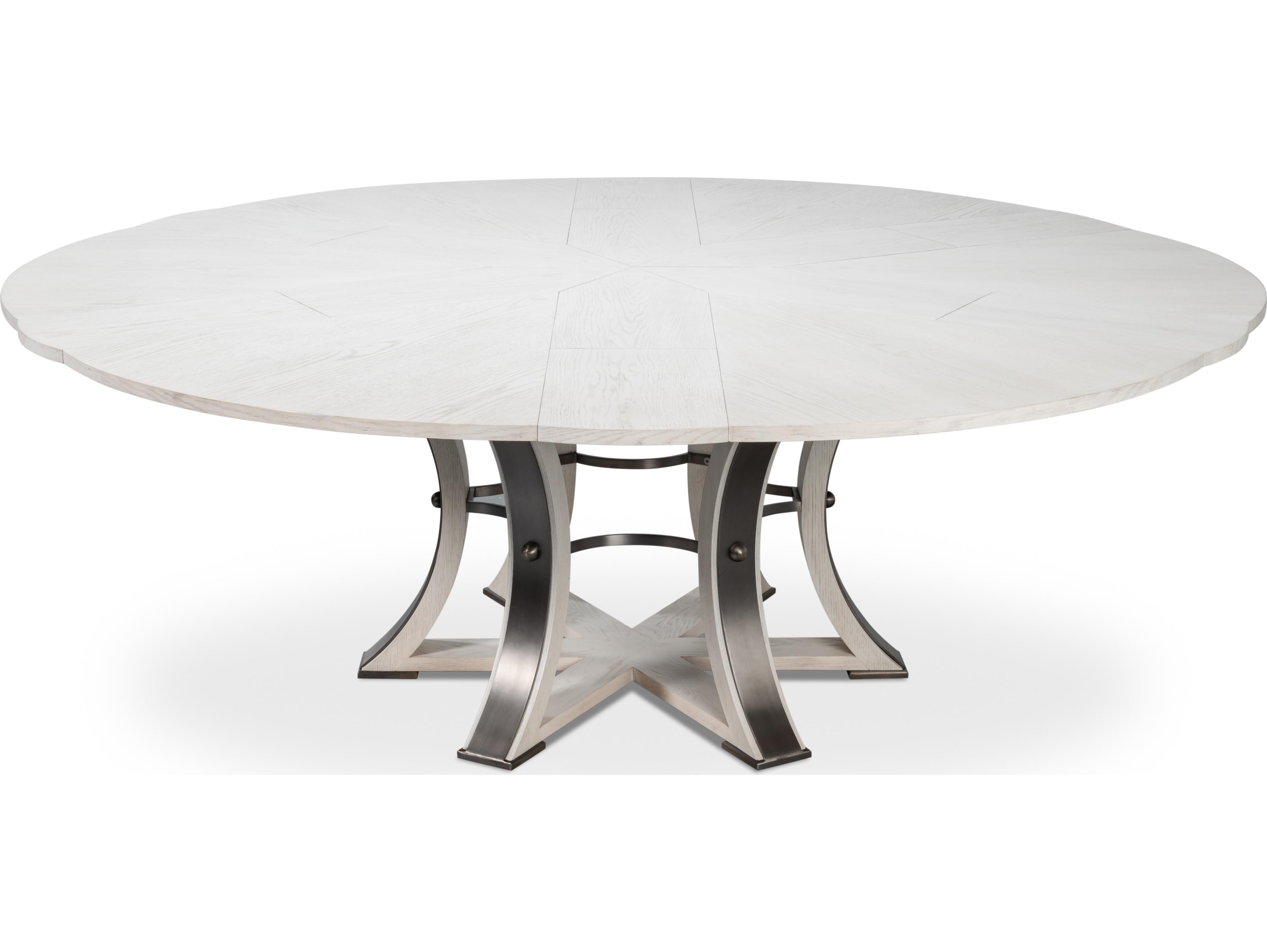 Sarreid Ltd Tower Jupe Dining Table Large Working White