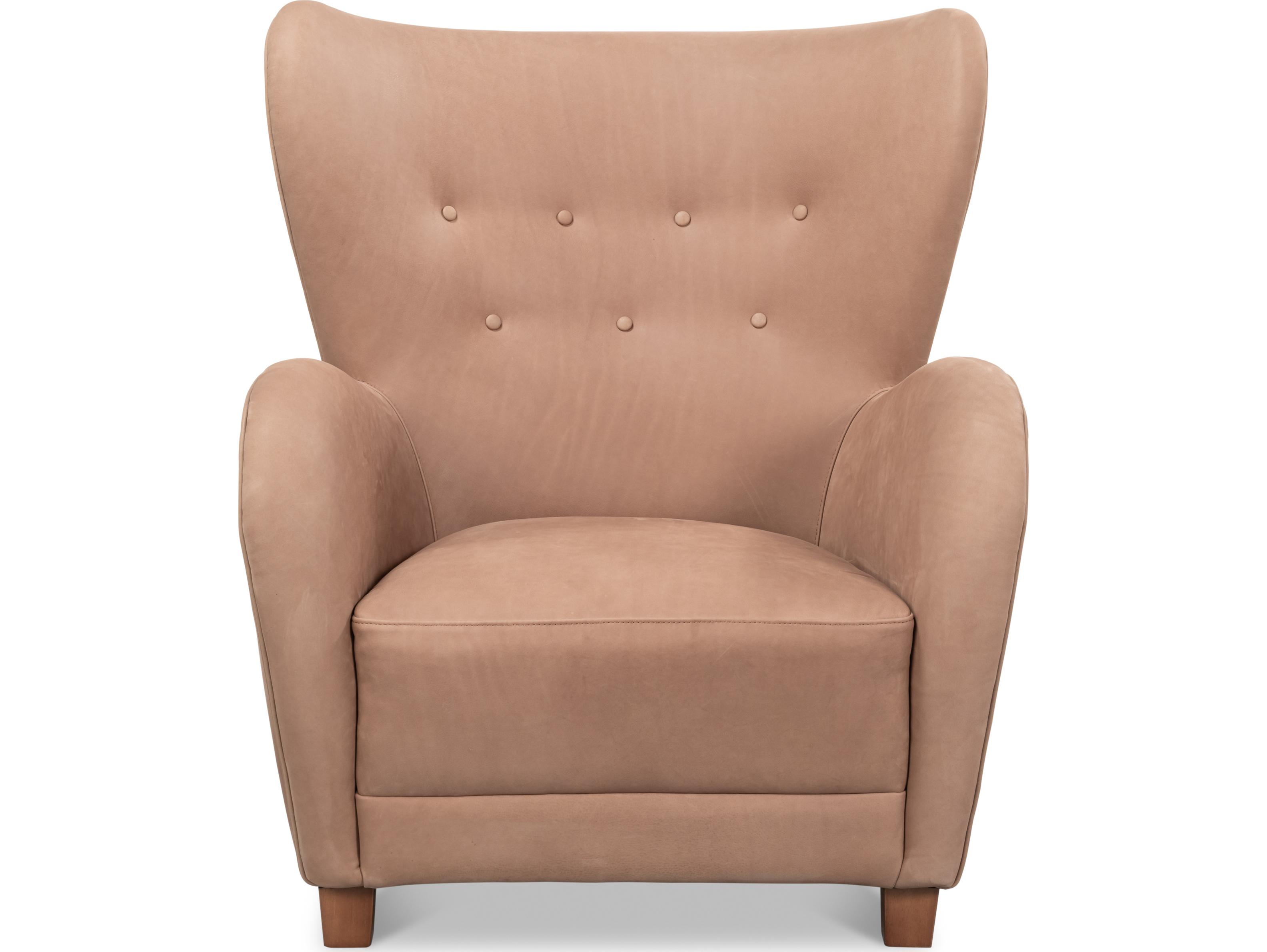 Sarreid Ltd Lombard Wing Chair Greece Grey Leather