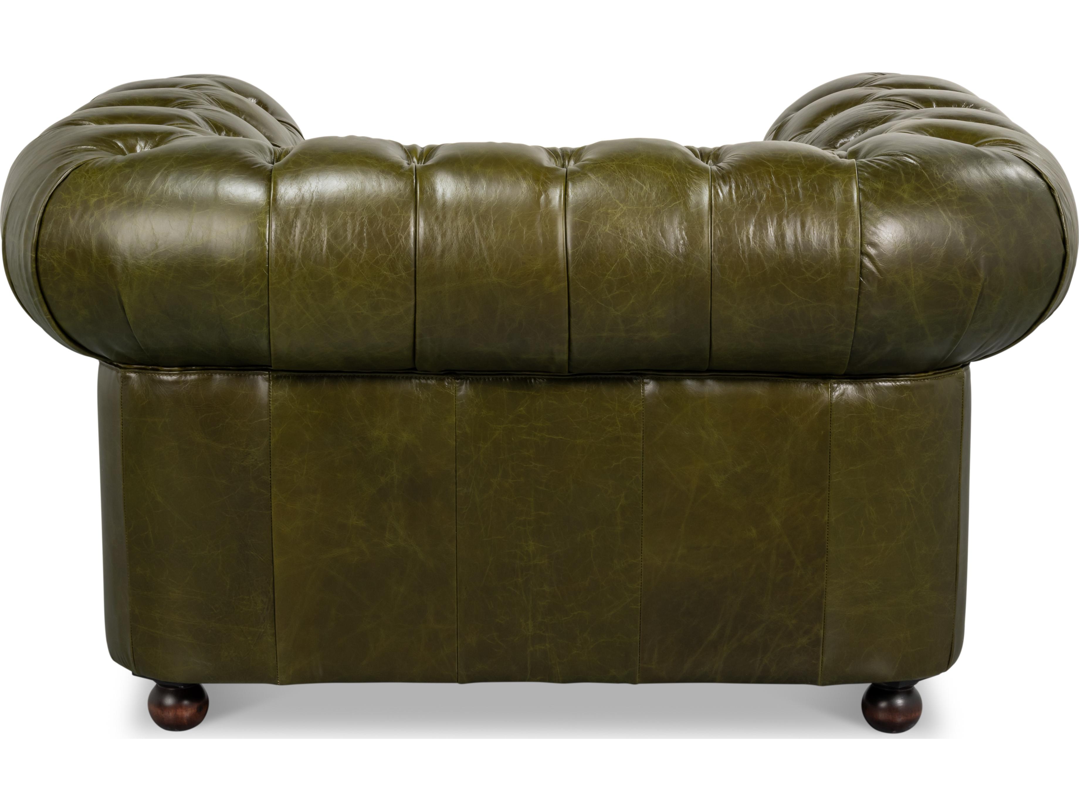 Sarreid Ltd Savile Leather Chair Green