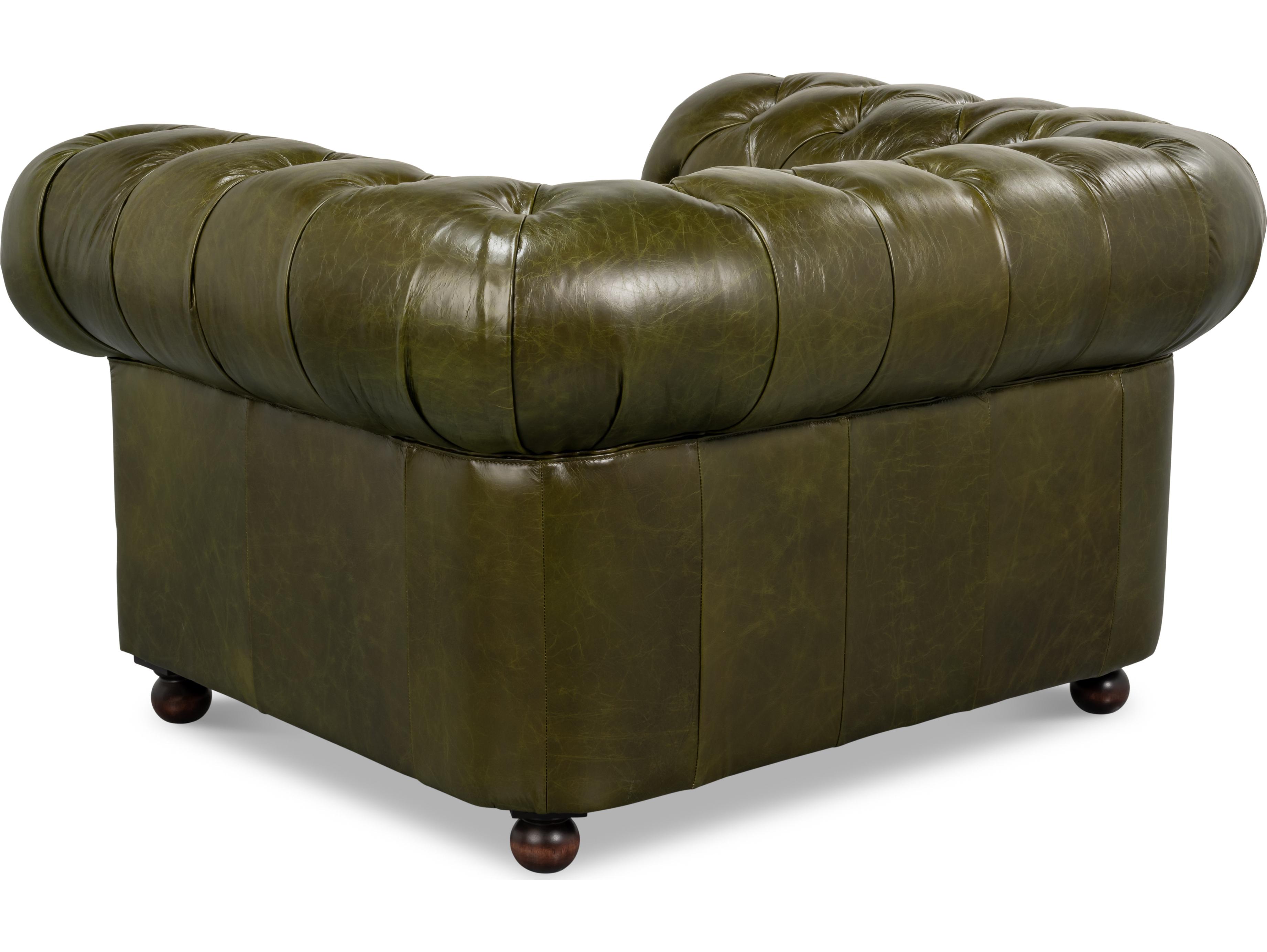 Sarreid Ltd Savile Leather Chair Green