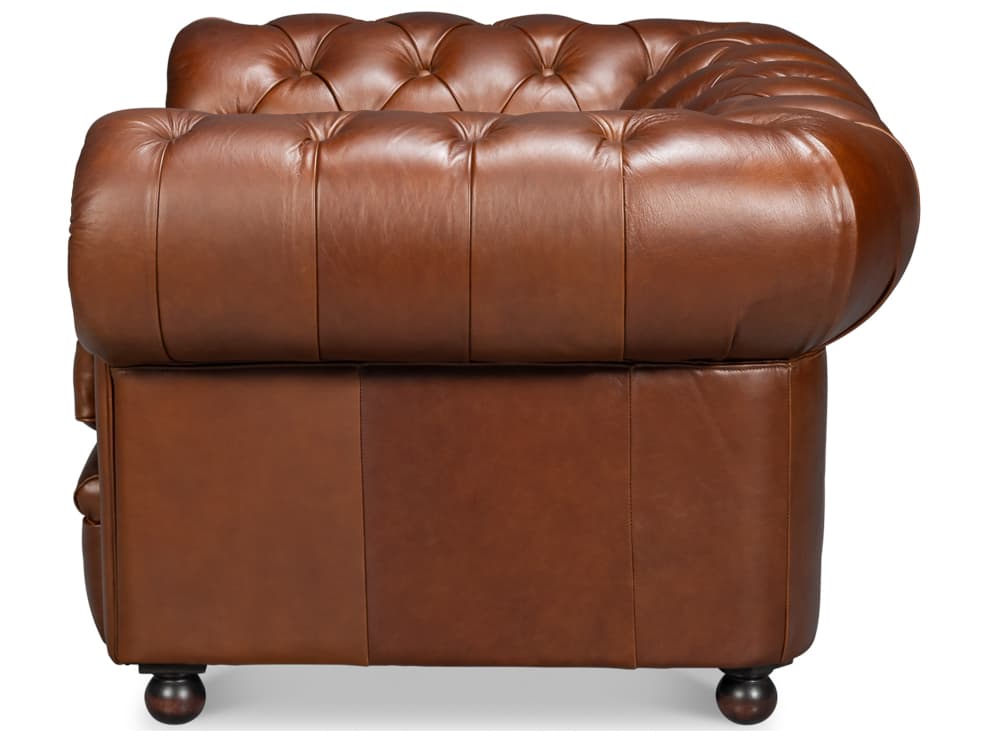 Sarreid Ltd Savile Brown Leather Club Chair