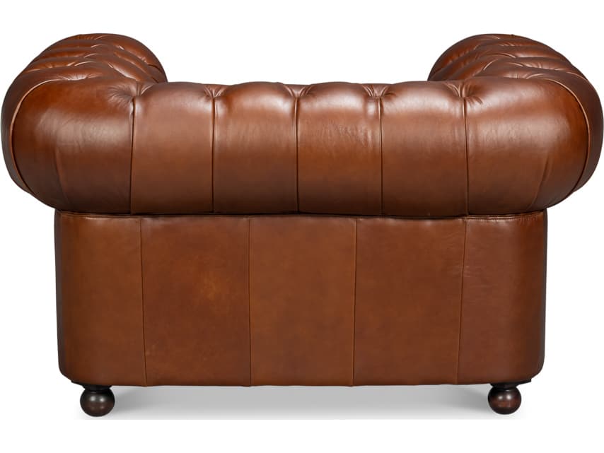 Sarreid Ltd Savile Brown Leather Club Chair