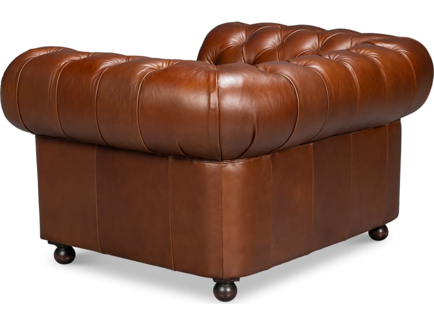 Sarreid Ltd Savile Brown Leather Club Chair