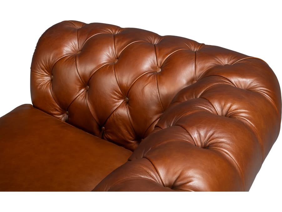 Sarreid Ltd Savile Brown Leather Sofa