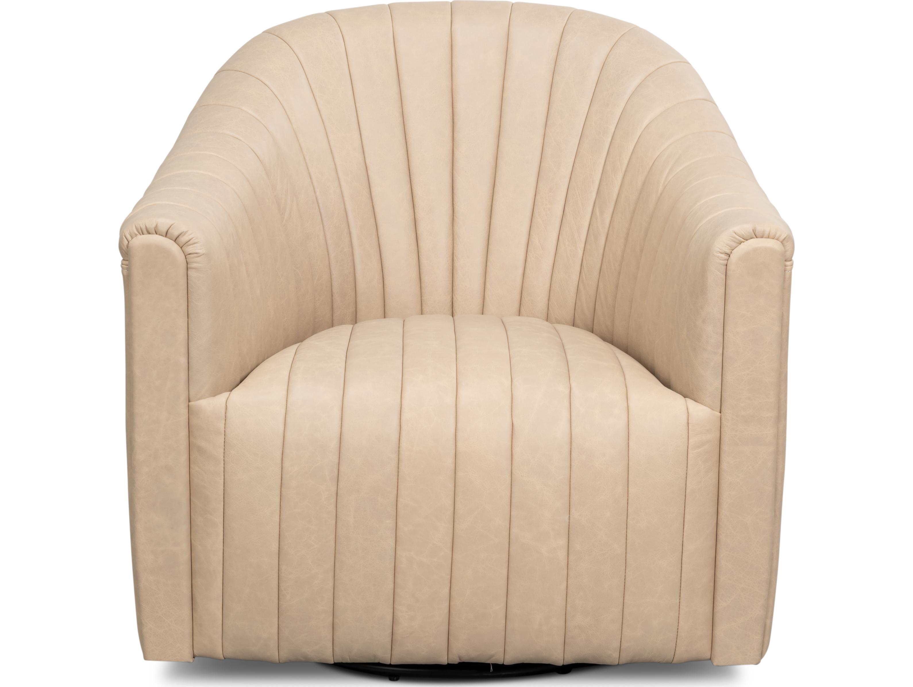 Sarreid Ltd Essex Swivel Chair Cappuccino White
