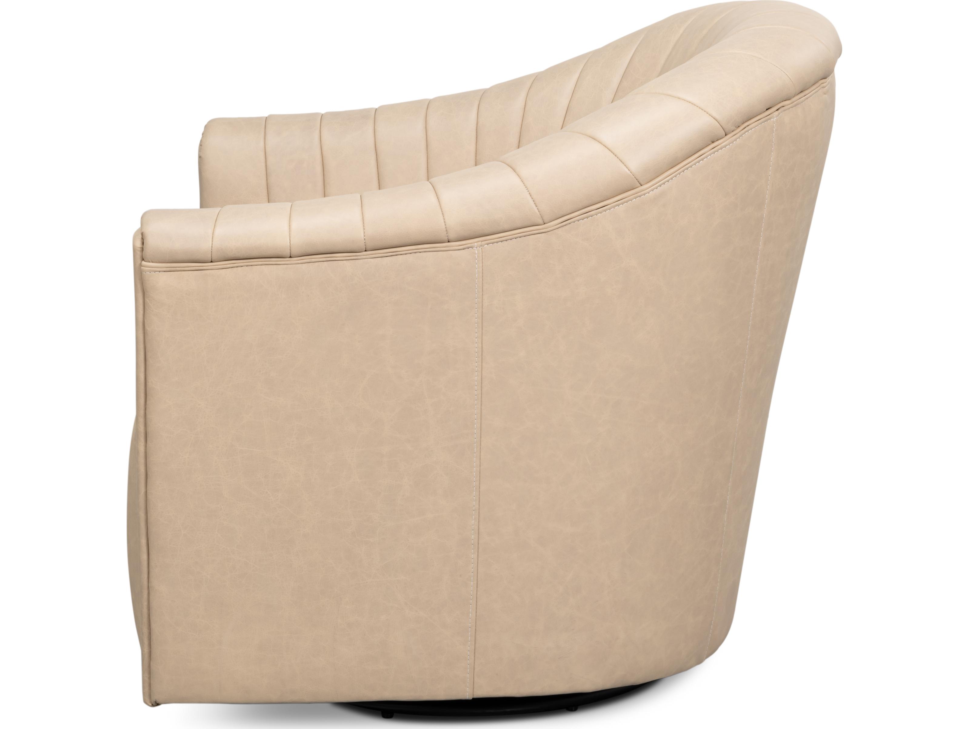 Sarreid Ltd Essex Swivel Chair Cappuccino White