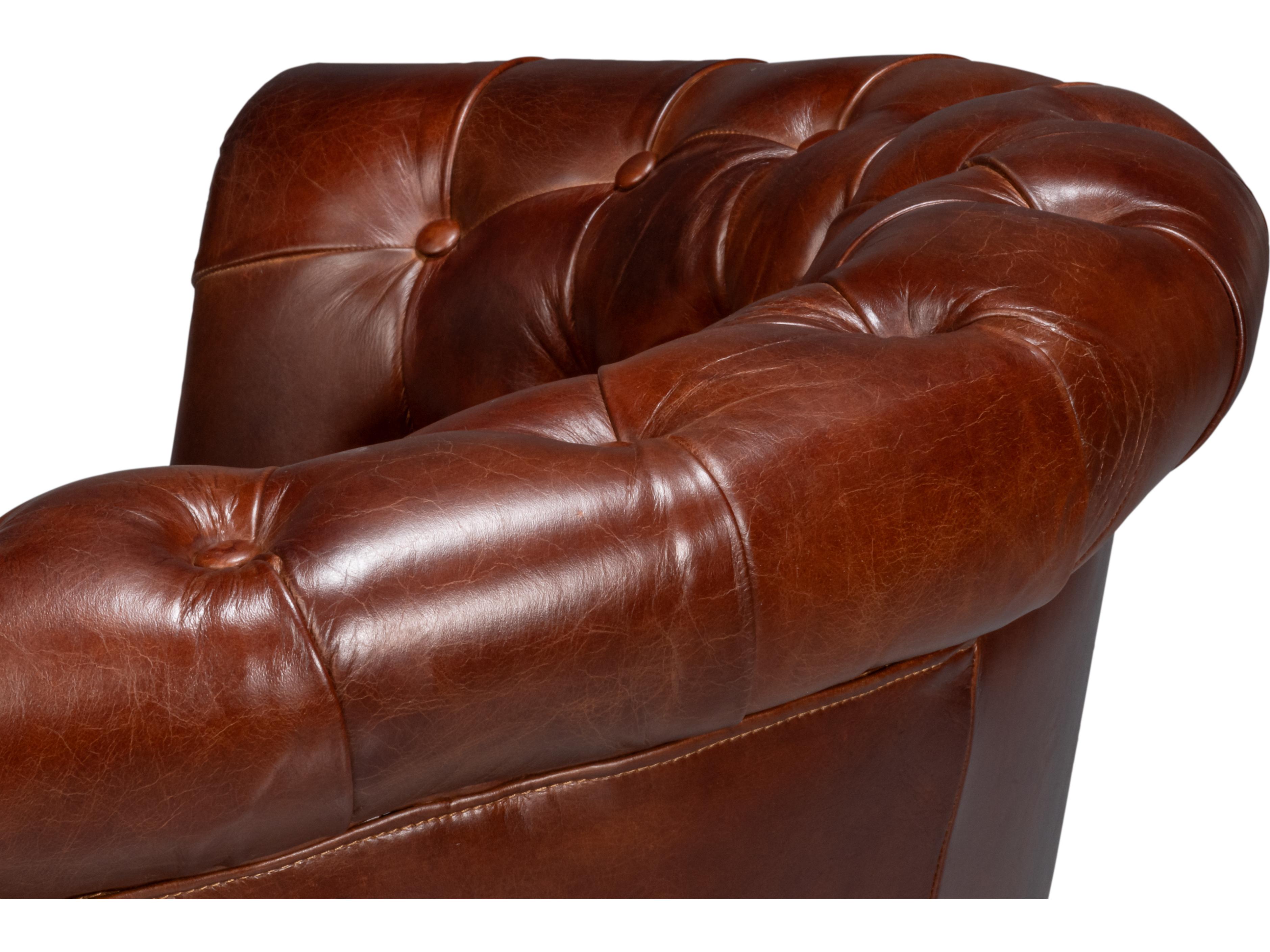 Sarreid Ltd Bastian Red Leather Accent Chair