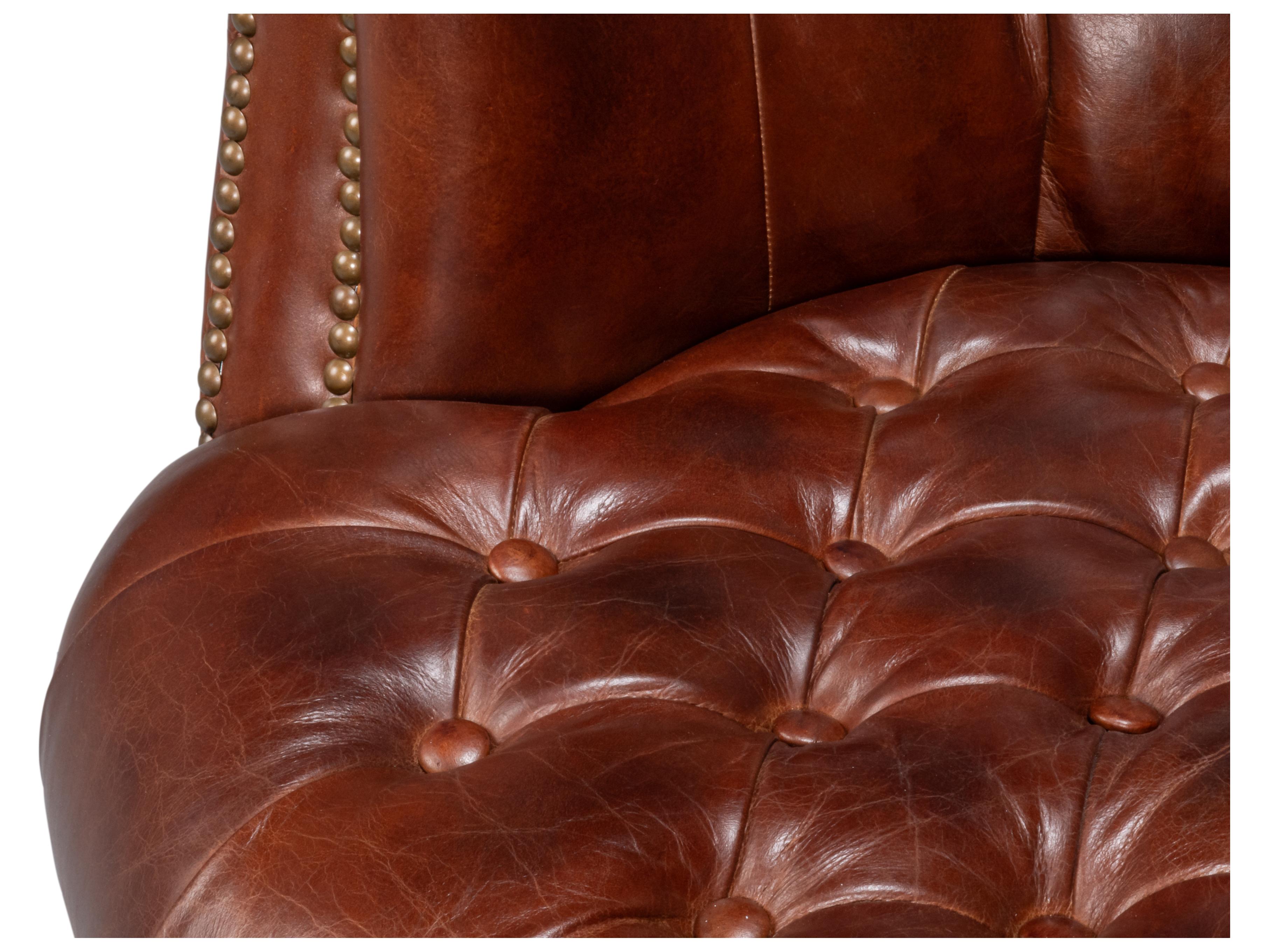 Sarreid Ltd Bastian Red Leather Accent Chair