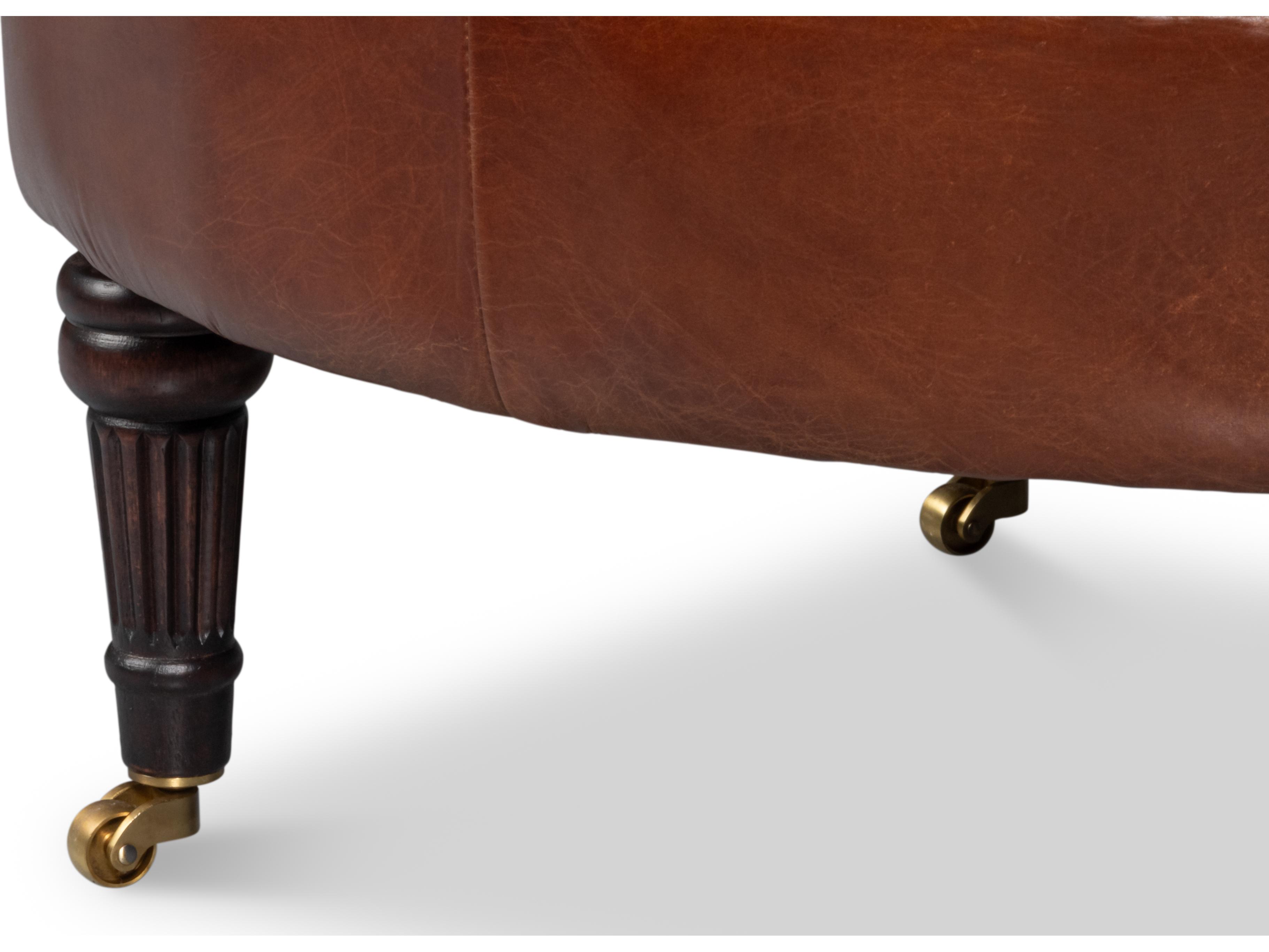 Sarreid Ltd Bastian Red Leather Accent Chair