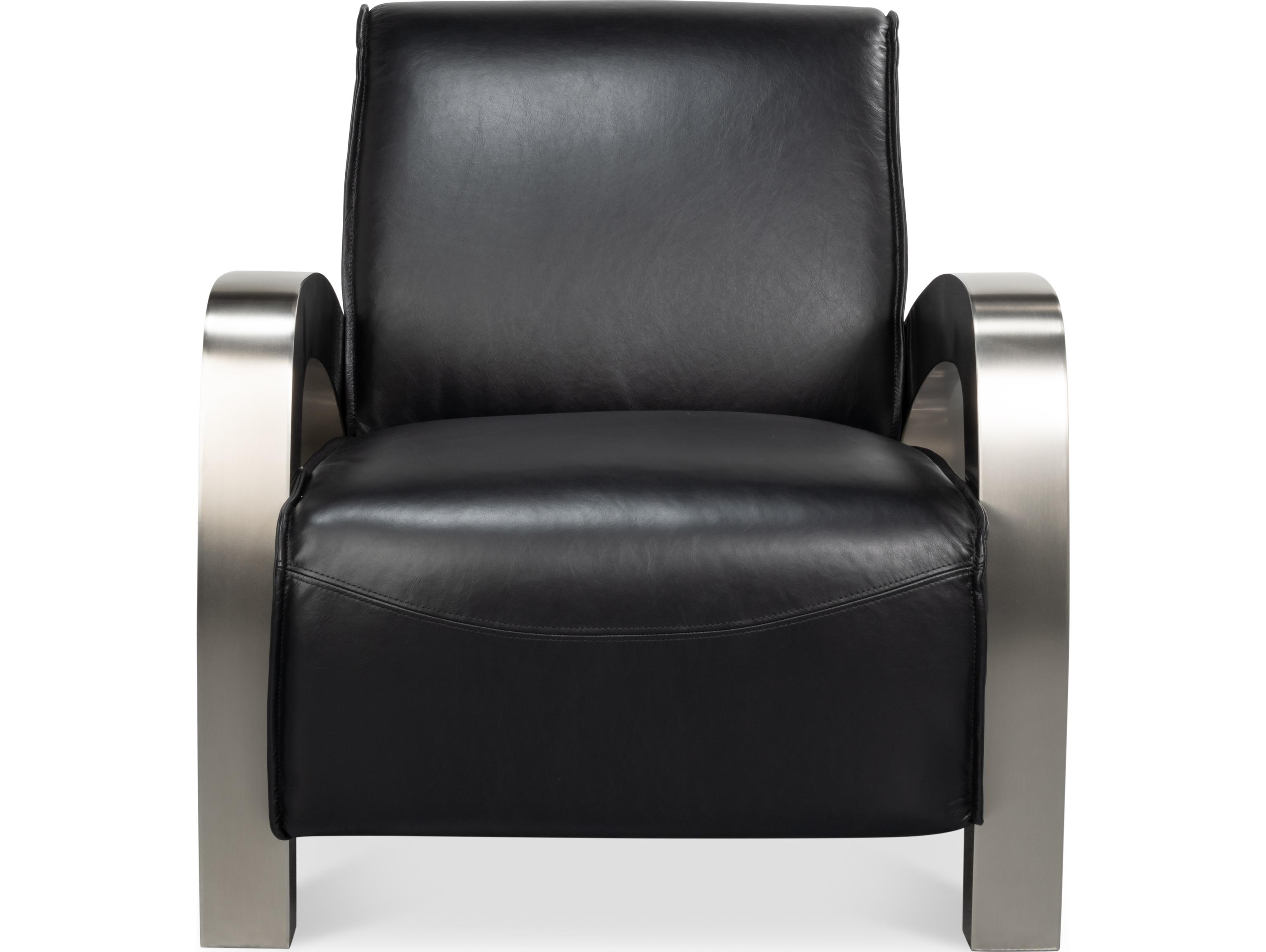 Sarreid Ltd Carlisle Armchair Leather Onyx Black