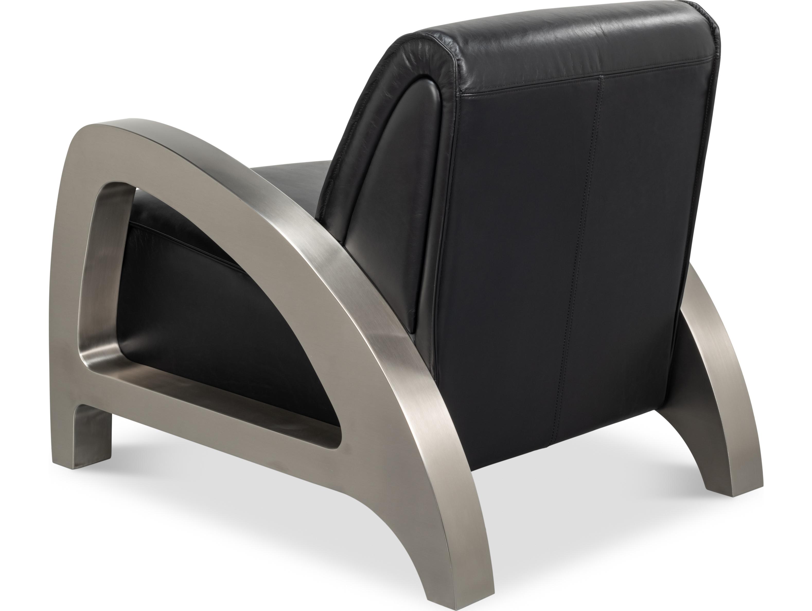 Sarreid Ltd Carlisle Armchair Leather Onyx Black