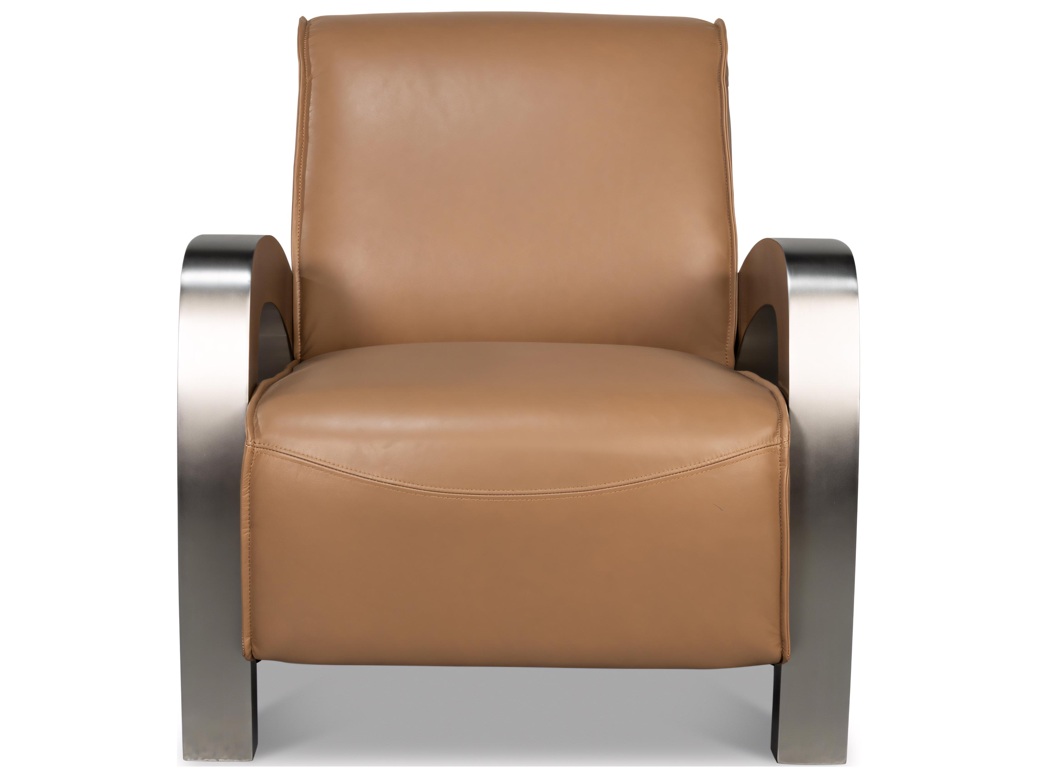Sarreid Ltd Carlisle Brown Leather Accent Chair