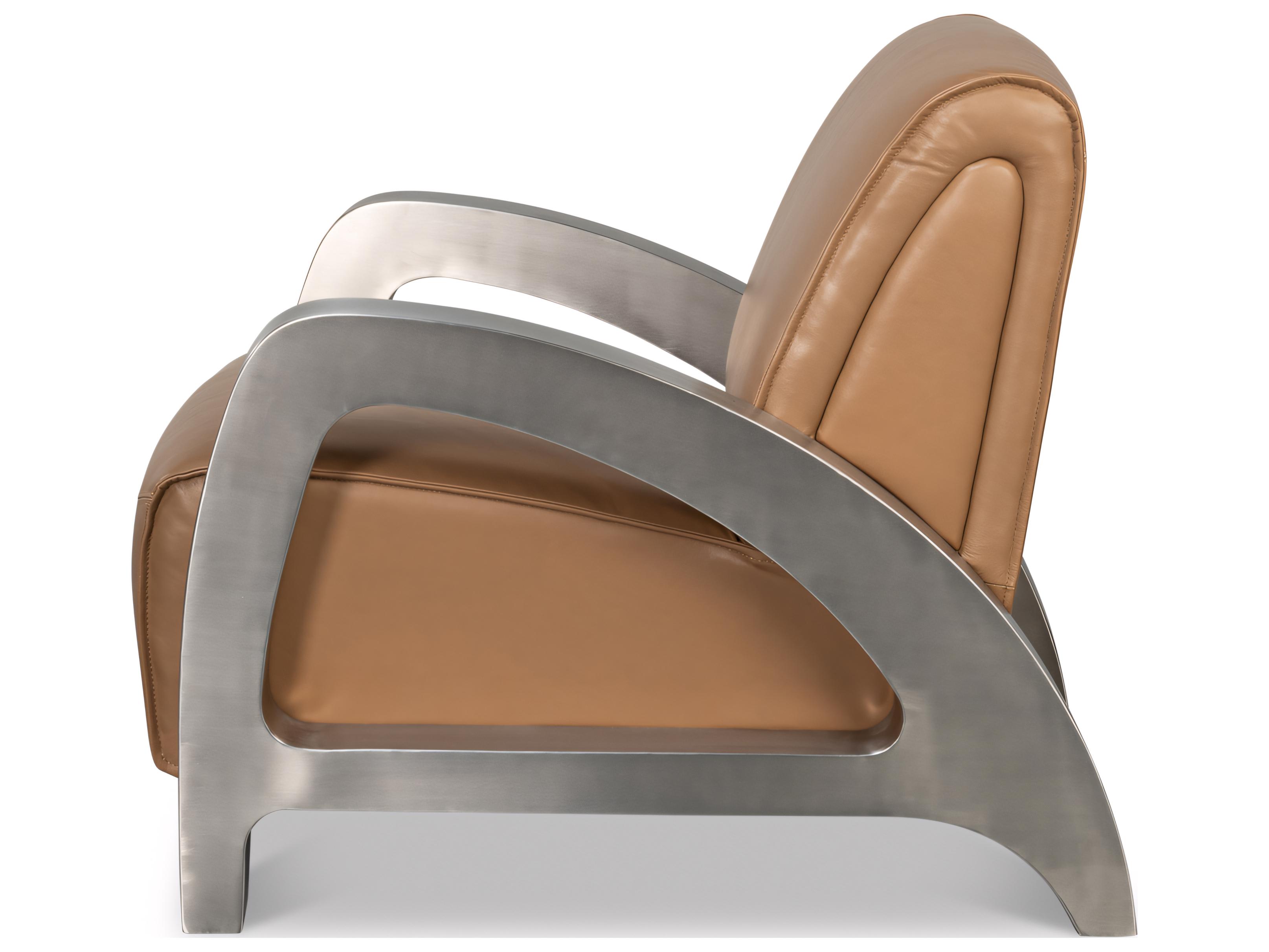 Sarreid Ltd Carlisle Brown Leather Accent Chair