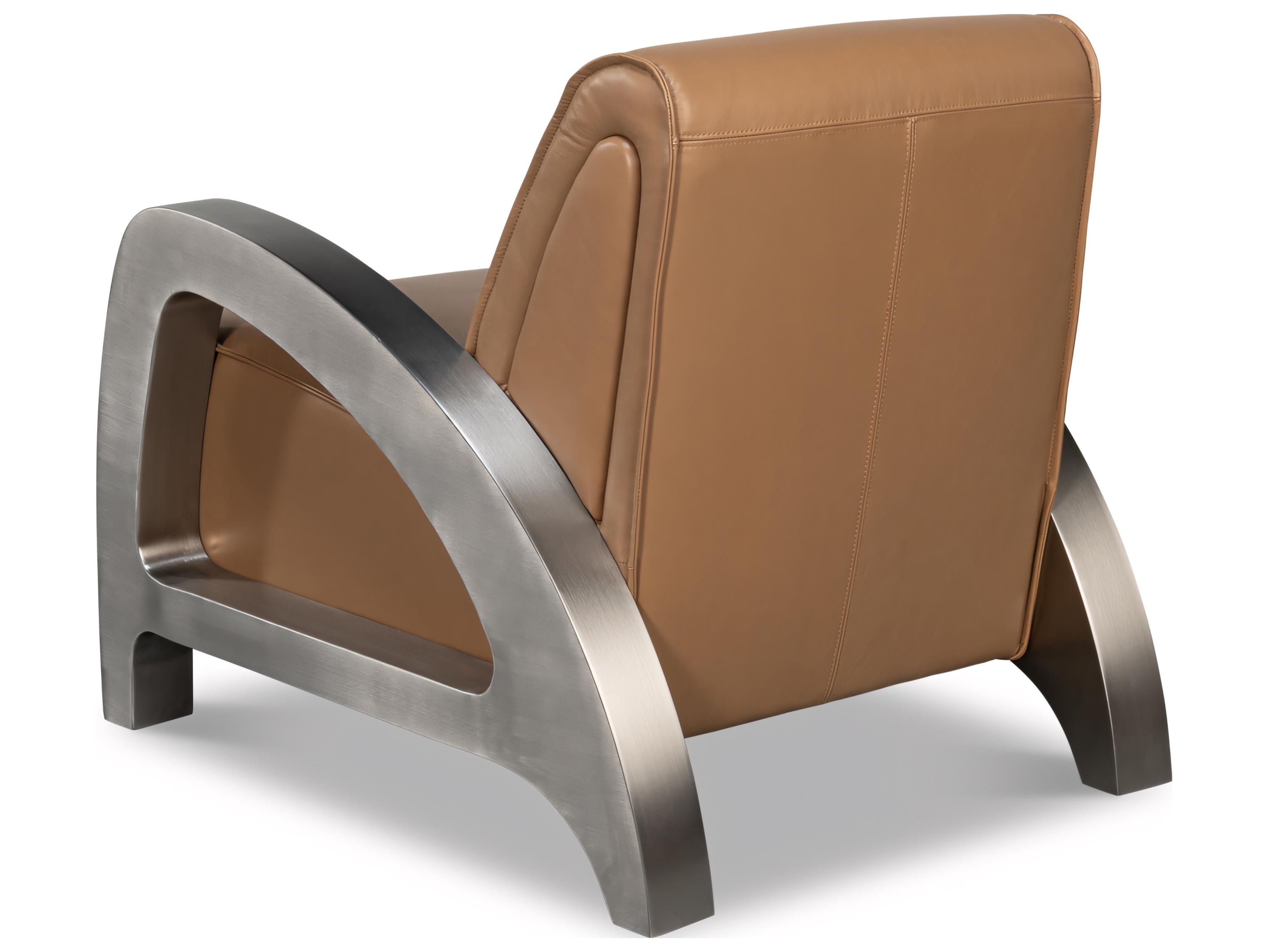 Sarreid Ltd Carlisle Brown Leather Accent Chair