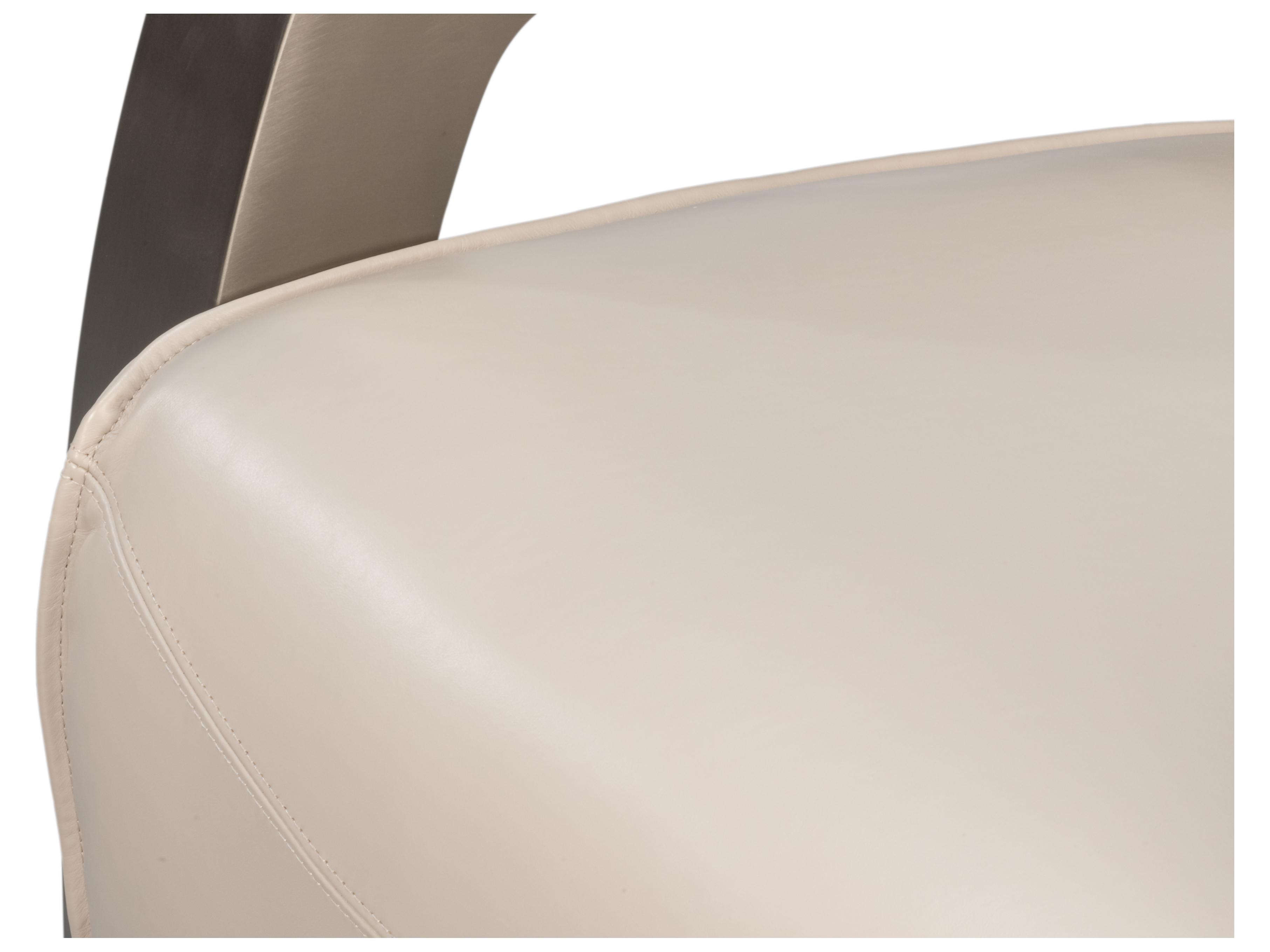 Sarreid Ltd Carlisle Cream Leather Accent Chair