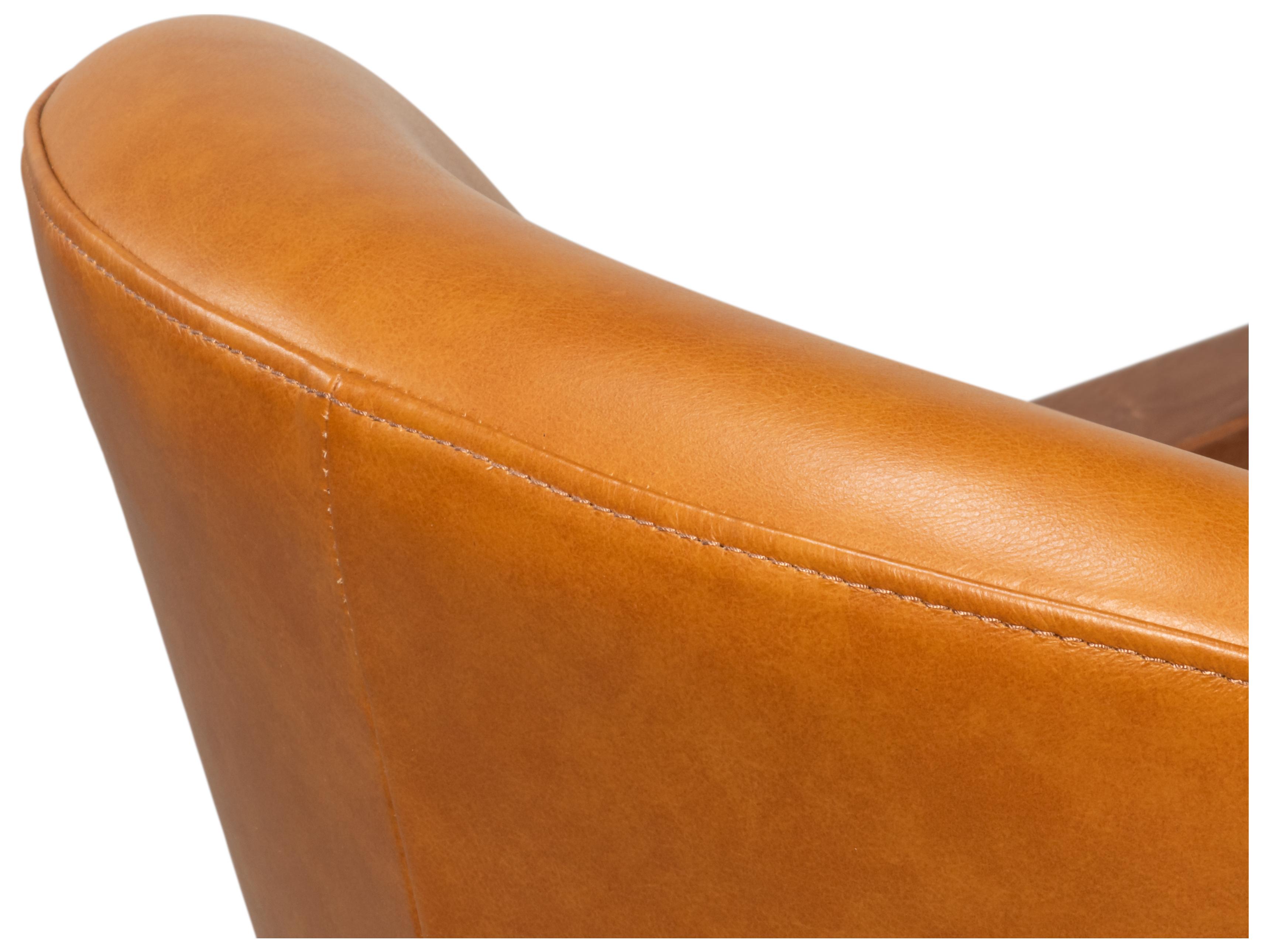 Sarreid Ltd Pindar Brown Leather Accent Chair