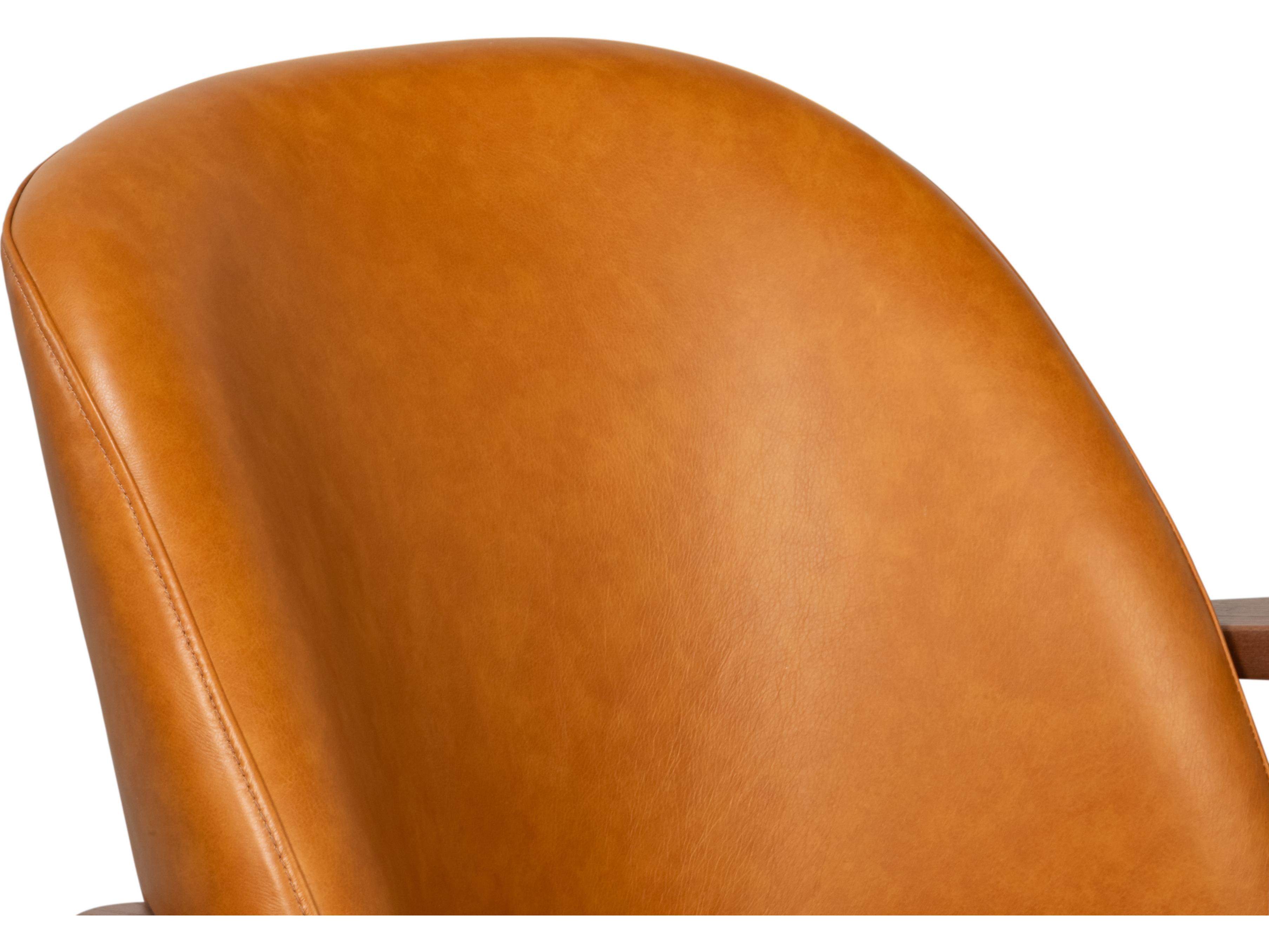 Sarreid Ltd Pindar Brown Leather Accent Chair