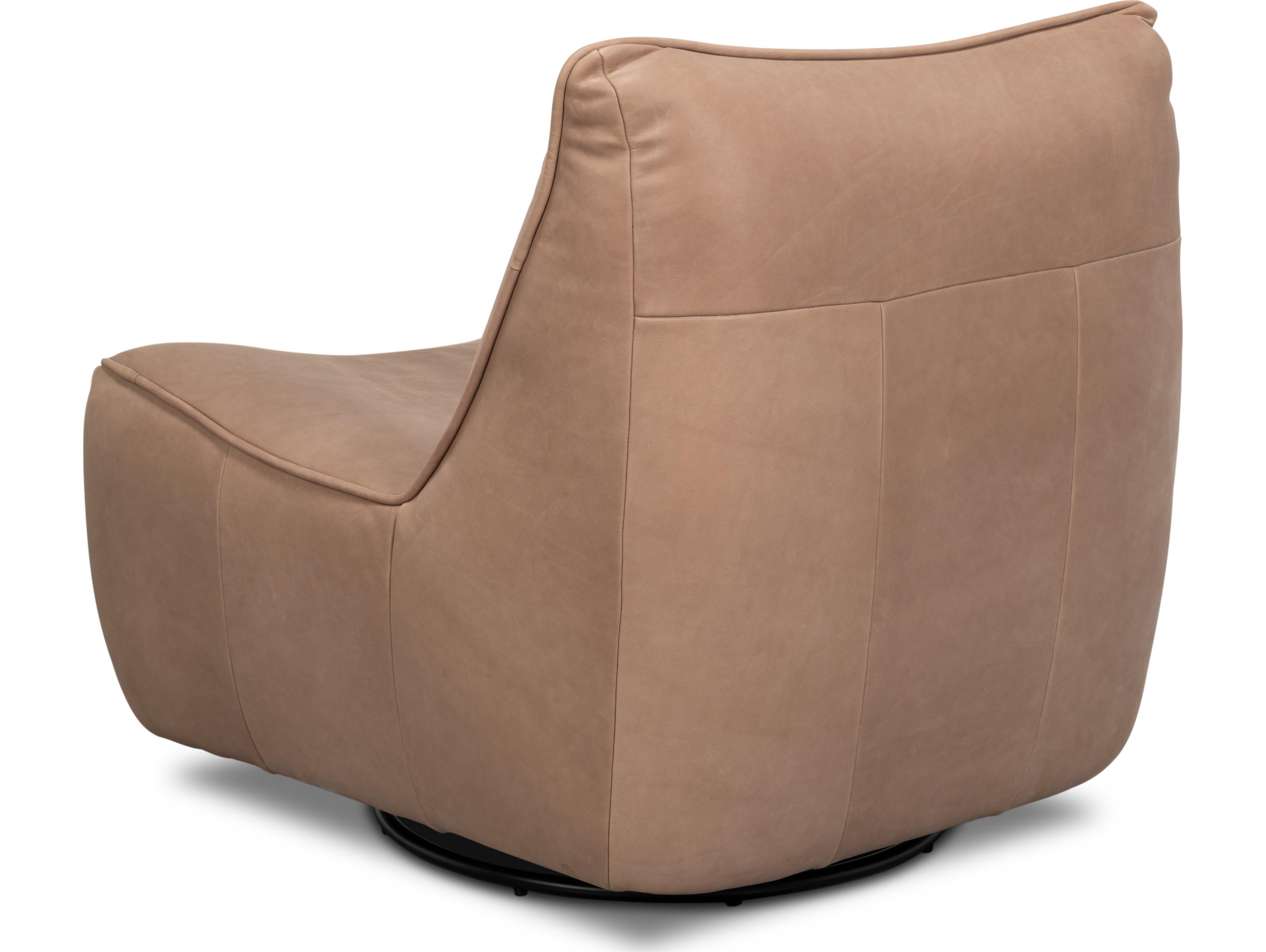 Sarreid Ltd Kennett Swivel Chair Greece Grey Leather