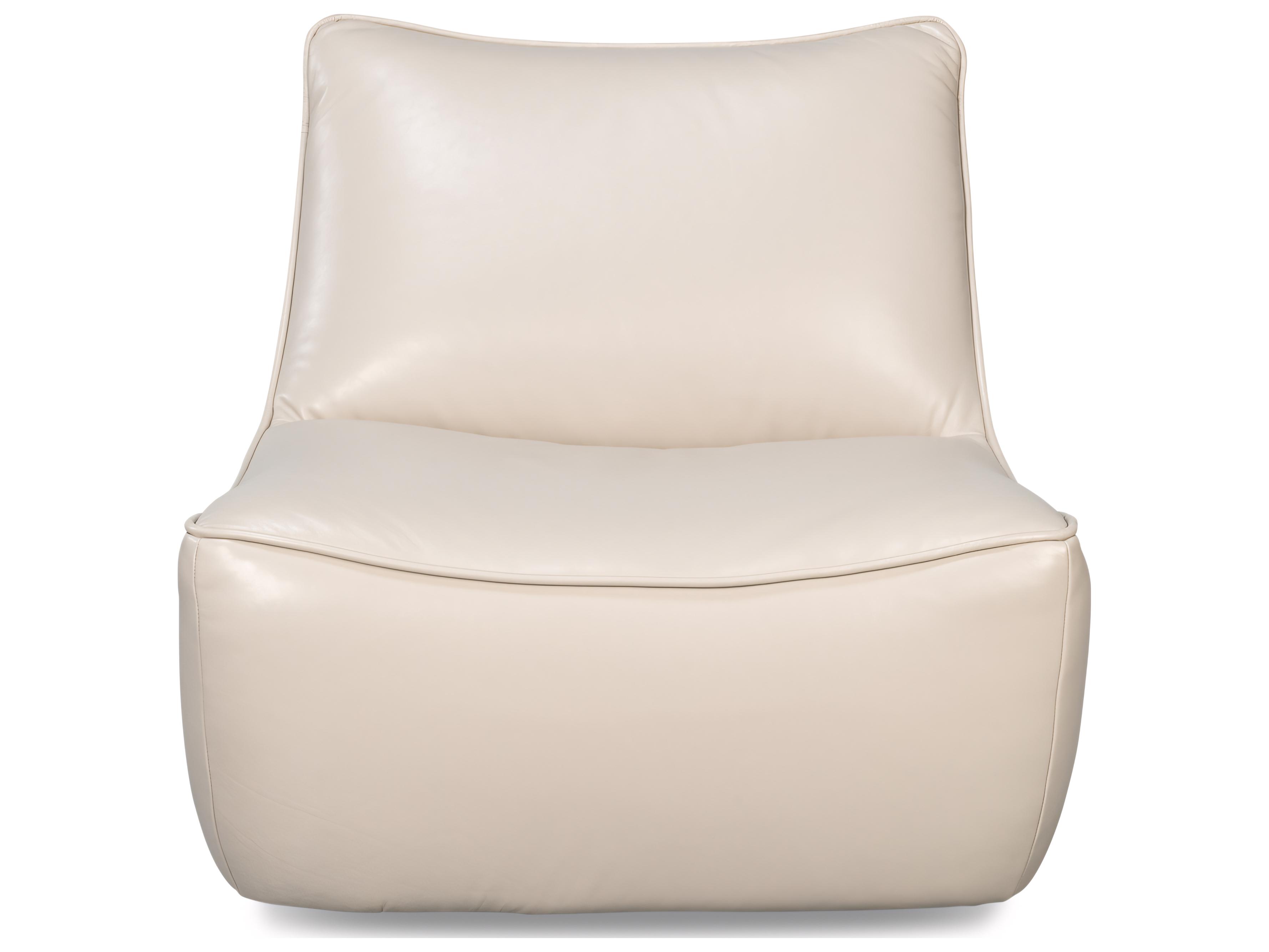 Sarreid Ltd Kennett Swivel White Leather Accent Chair