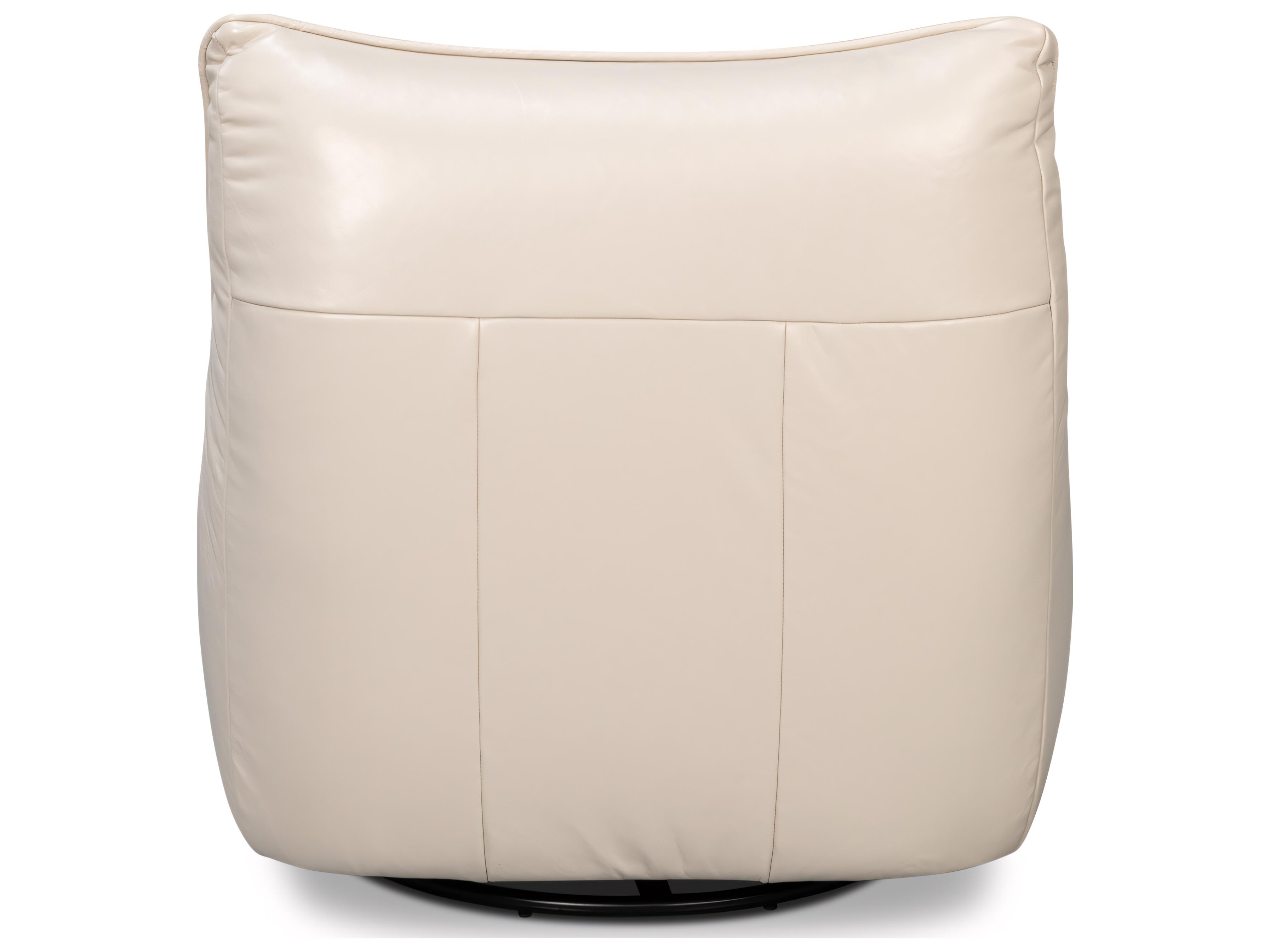 Sarreid Ltd Kennett Swivel White Leather Accent Chair