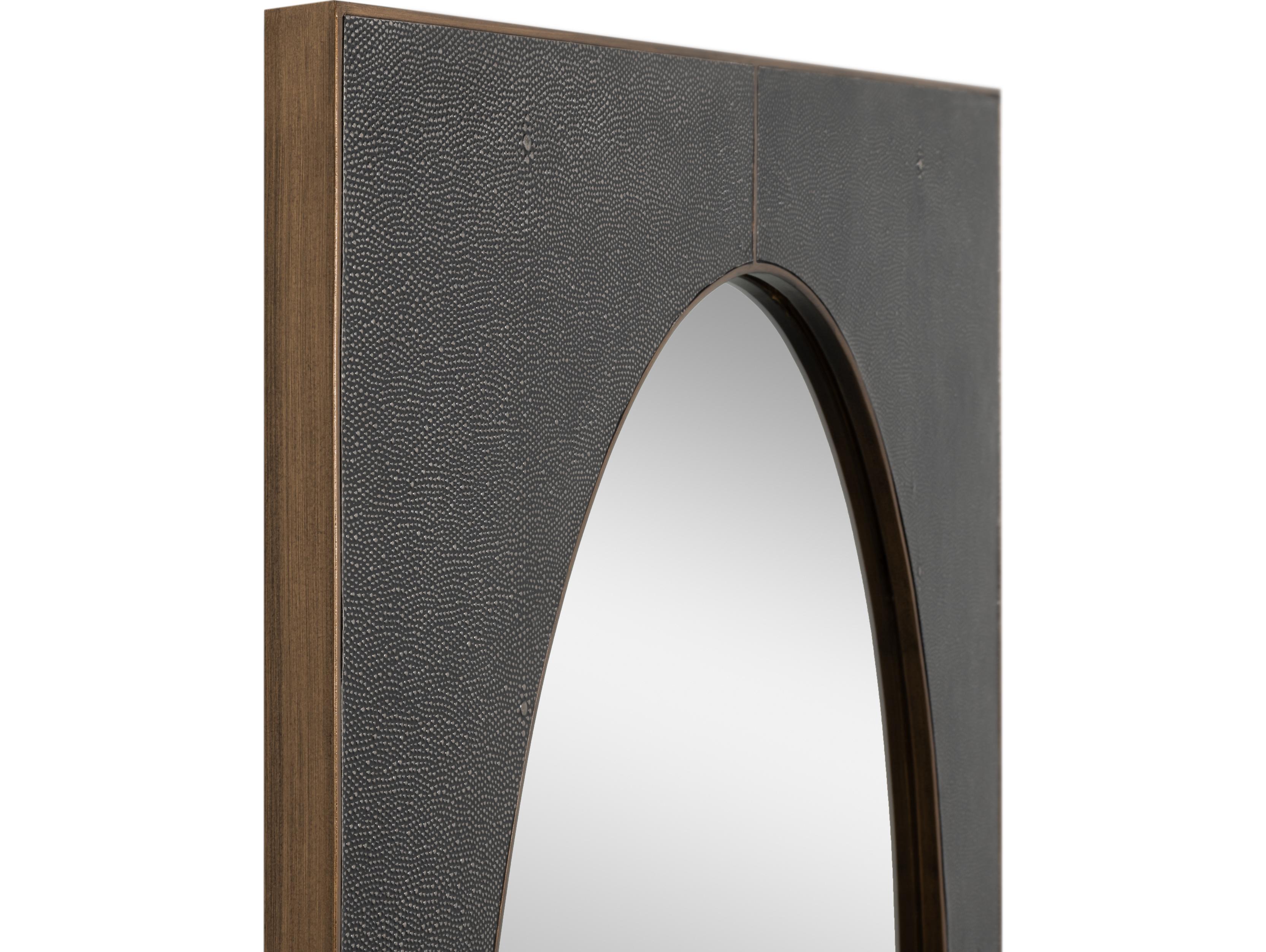 Sarreid Ltd Francis Mirror Shagreen Antique Grey