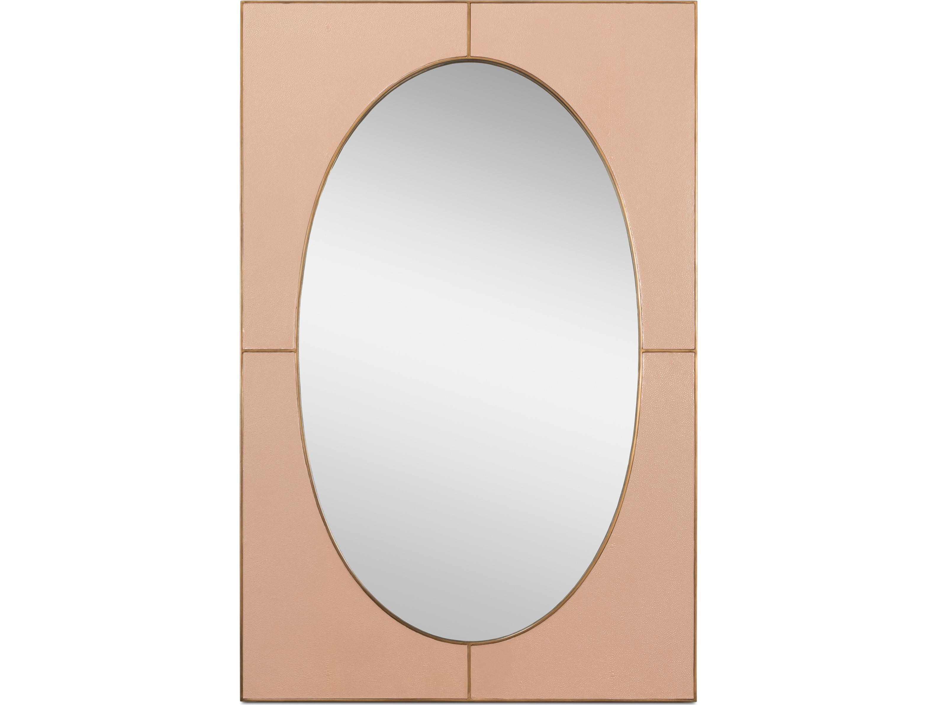 Sarreid Ltd Francis Mirror Shagreen Antique Mushroom