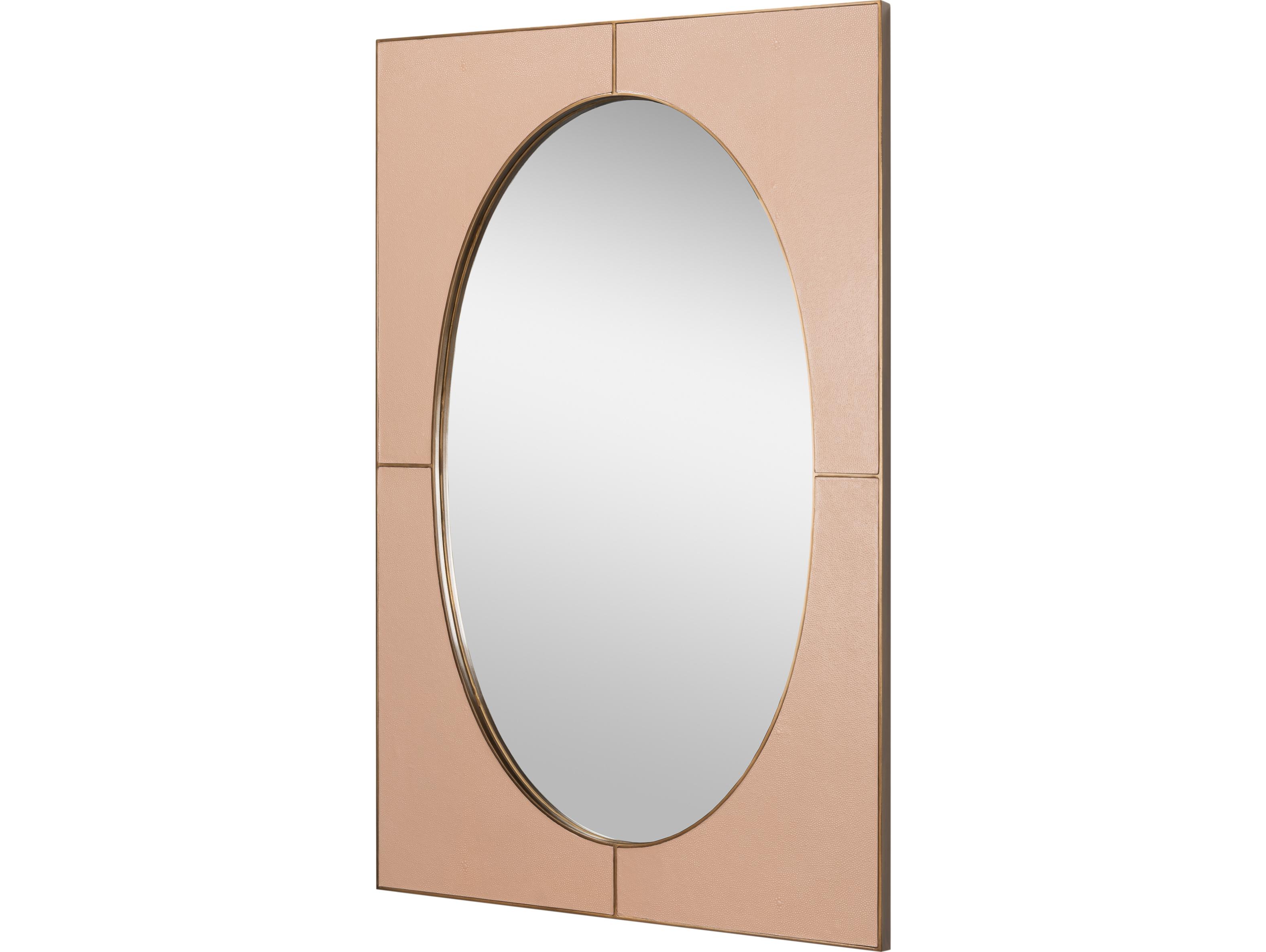Sarreid Ltd Francis Mirror Shagreen Antique Mushroom