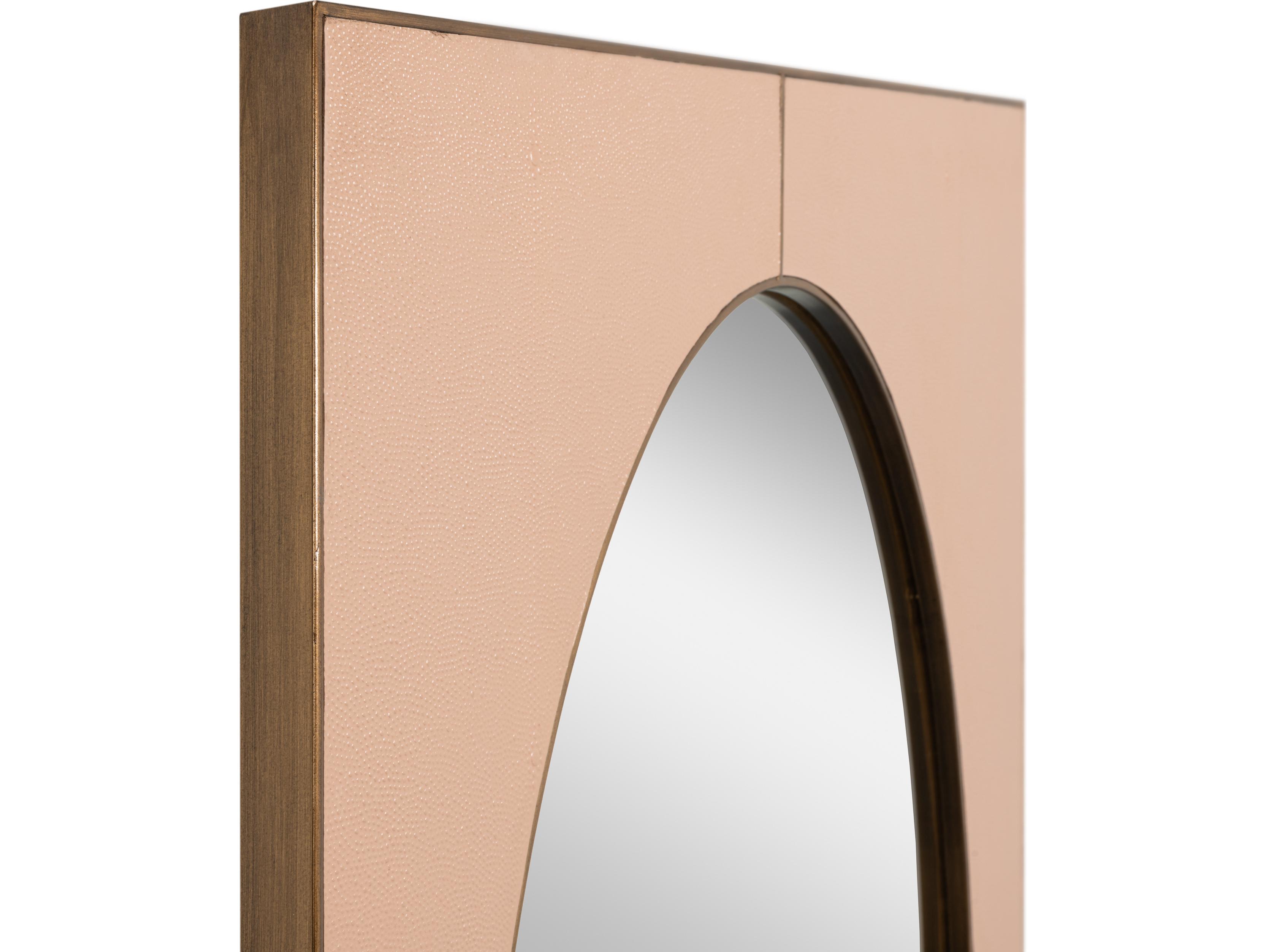 Sarreid Ltd Francis Mirror Shagreen Antique Mushroom