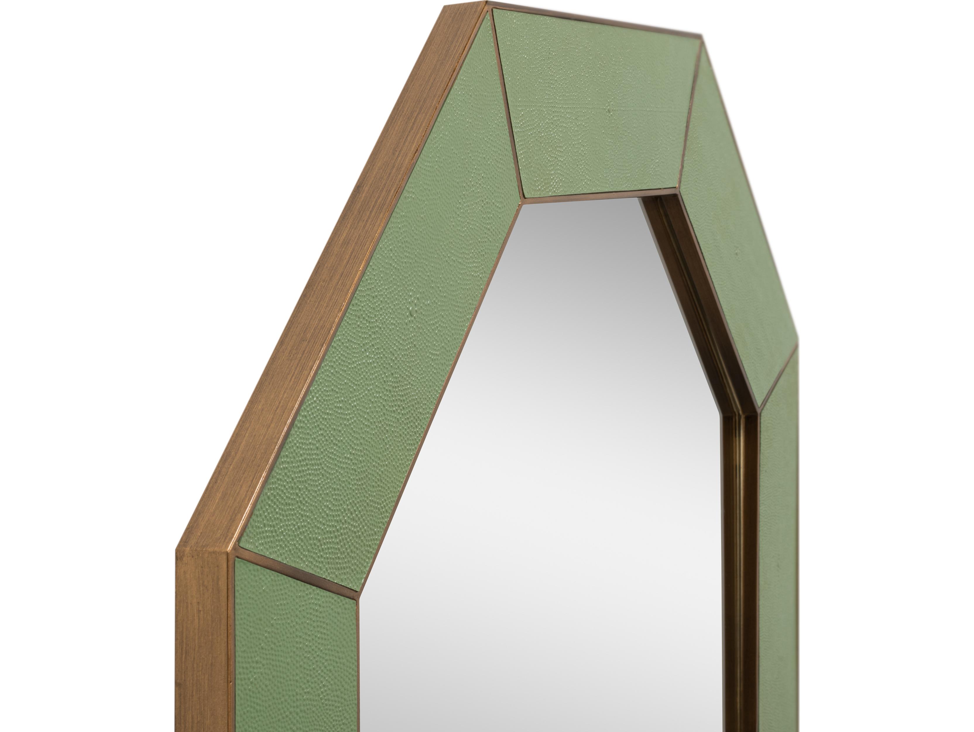 Sarreid Ltd Eleanor Mirror Shagreen Watercress