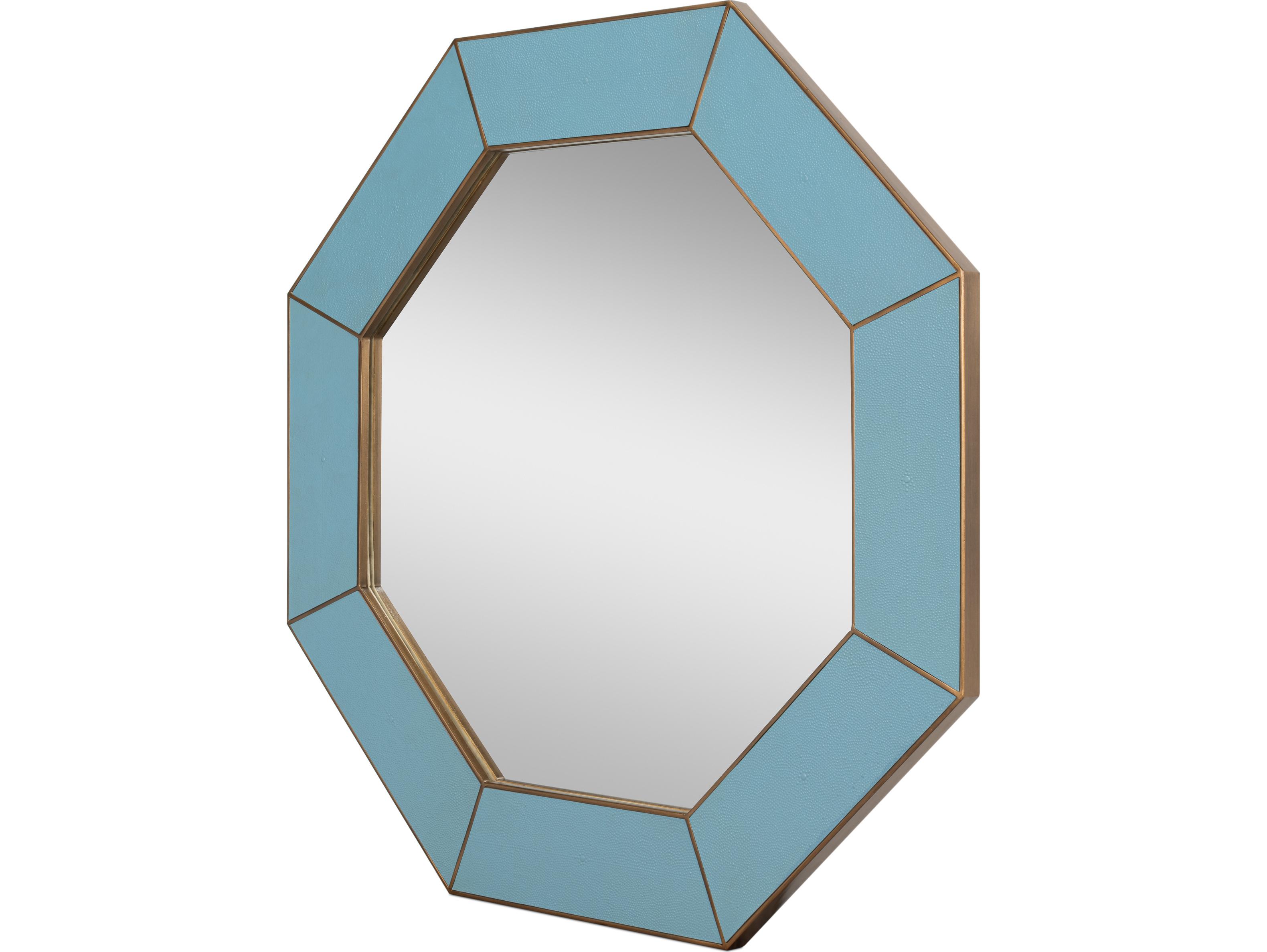 Sarreid Ltd Eleanor Mirror Shagreen Chambray Blue