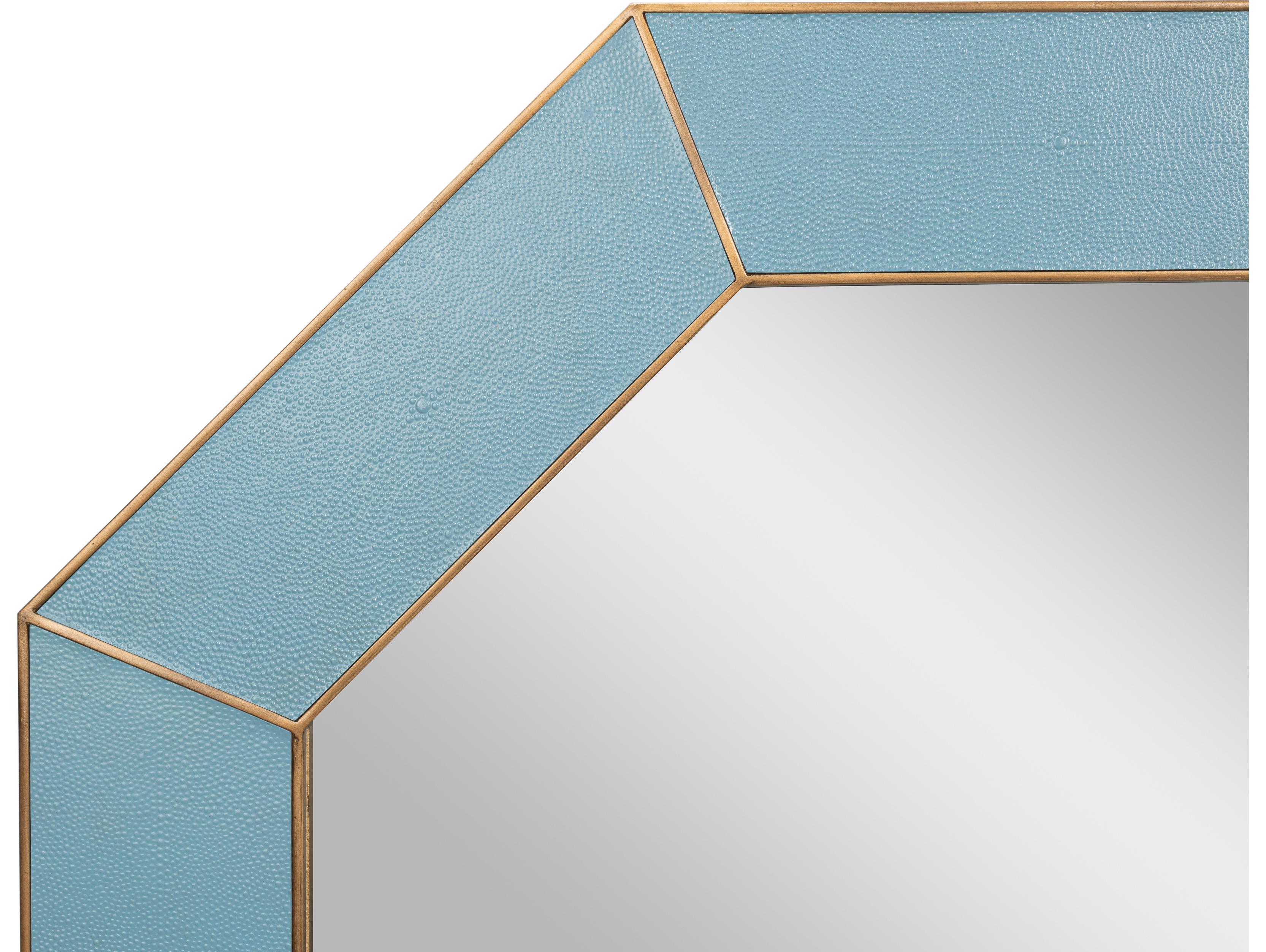 Sarreid Ltd Eleanor Mirror Shagreen Chambray Blue