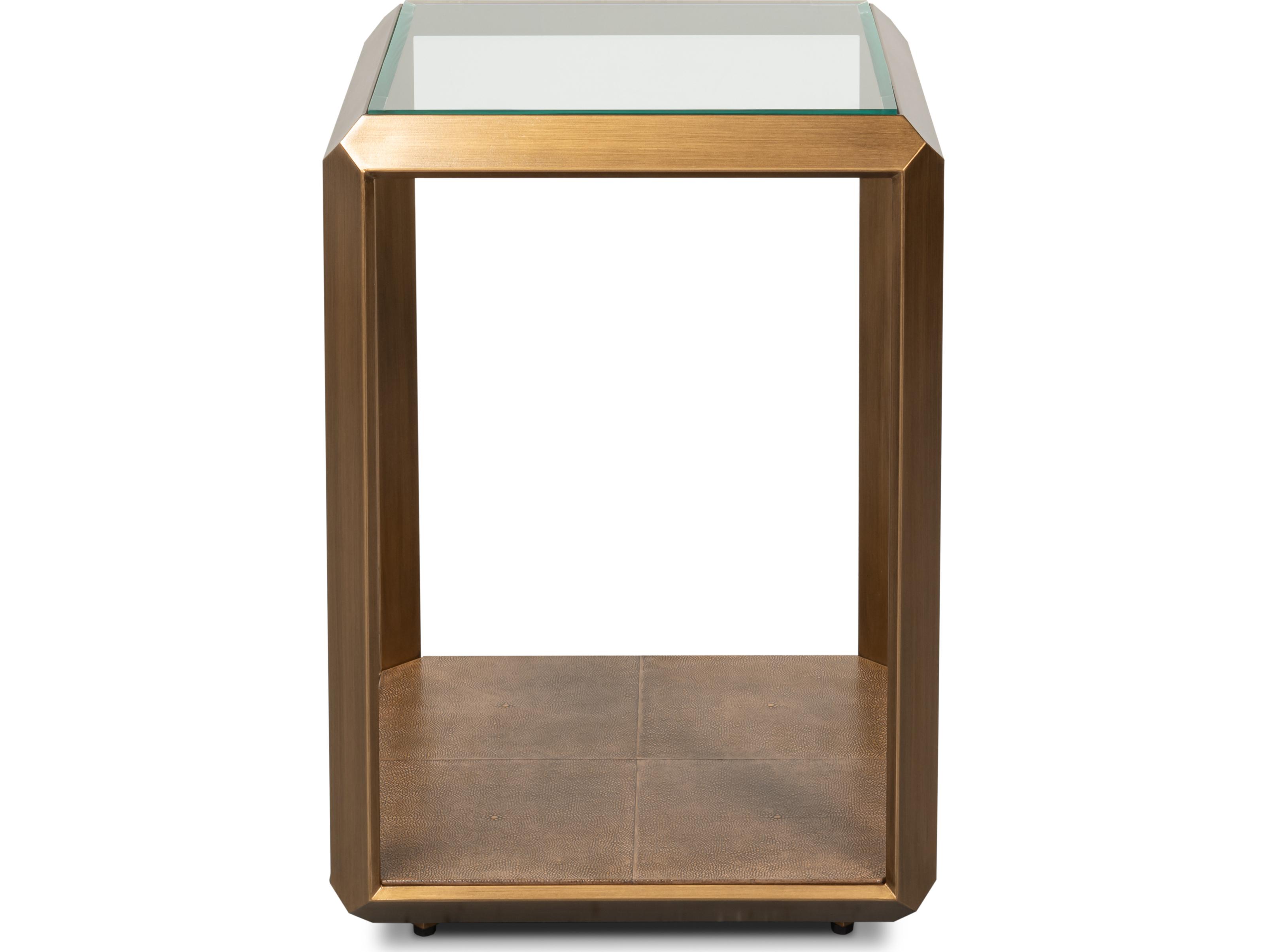 Sarreid Ltd Gilbert Shagreen Side Table Tawny Brown