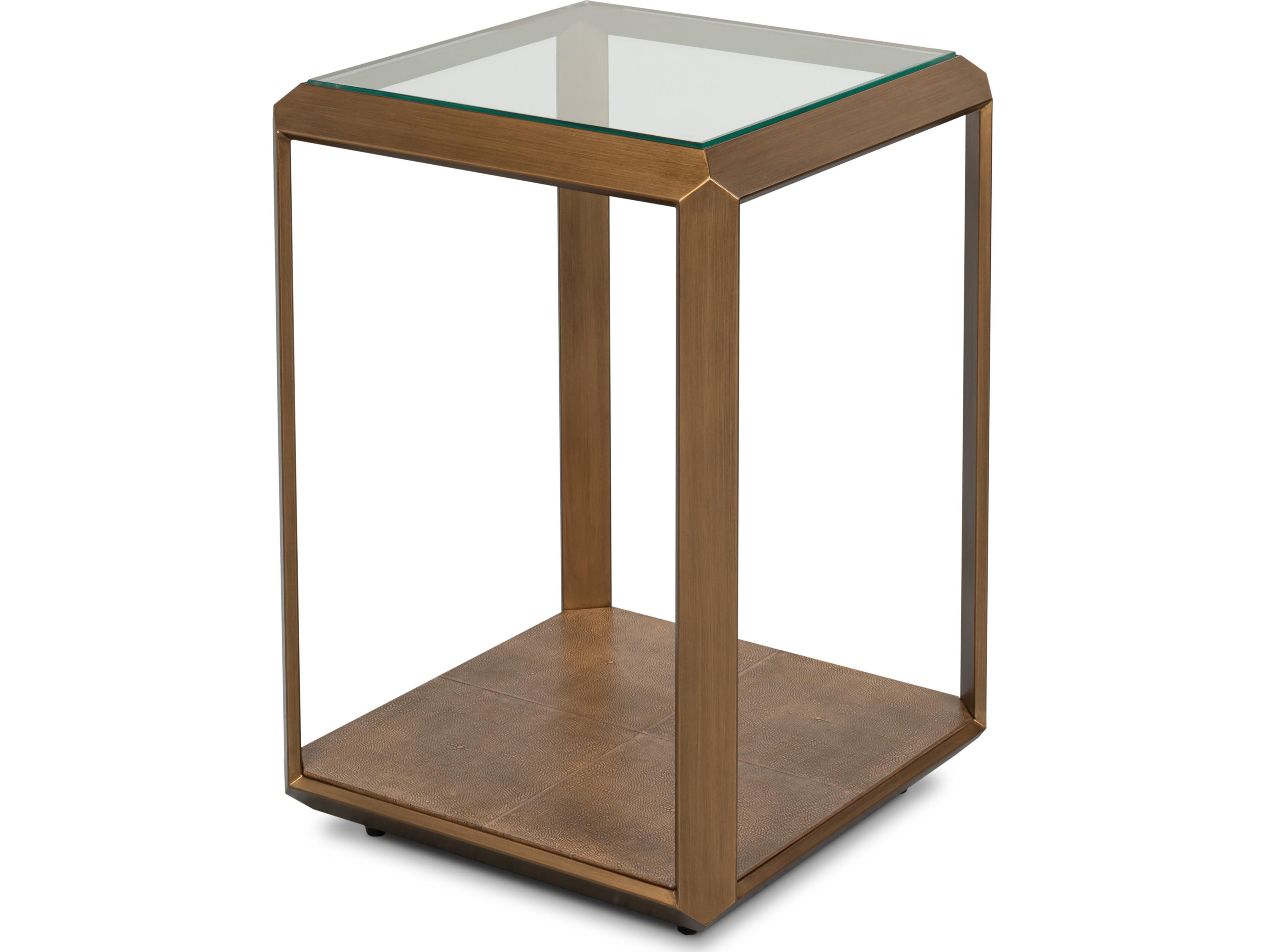 Sarreid Ltd Gilbert Shagreen Side Table Tawny Brown