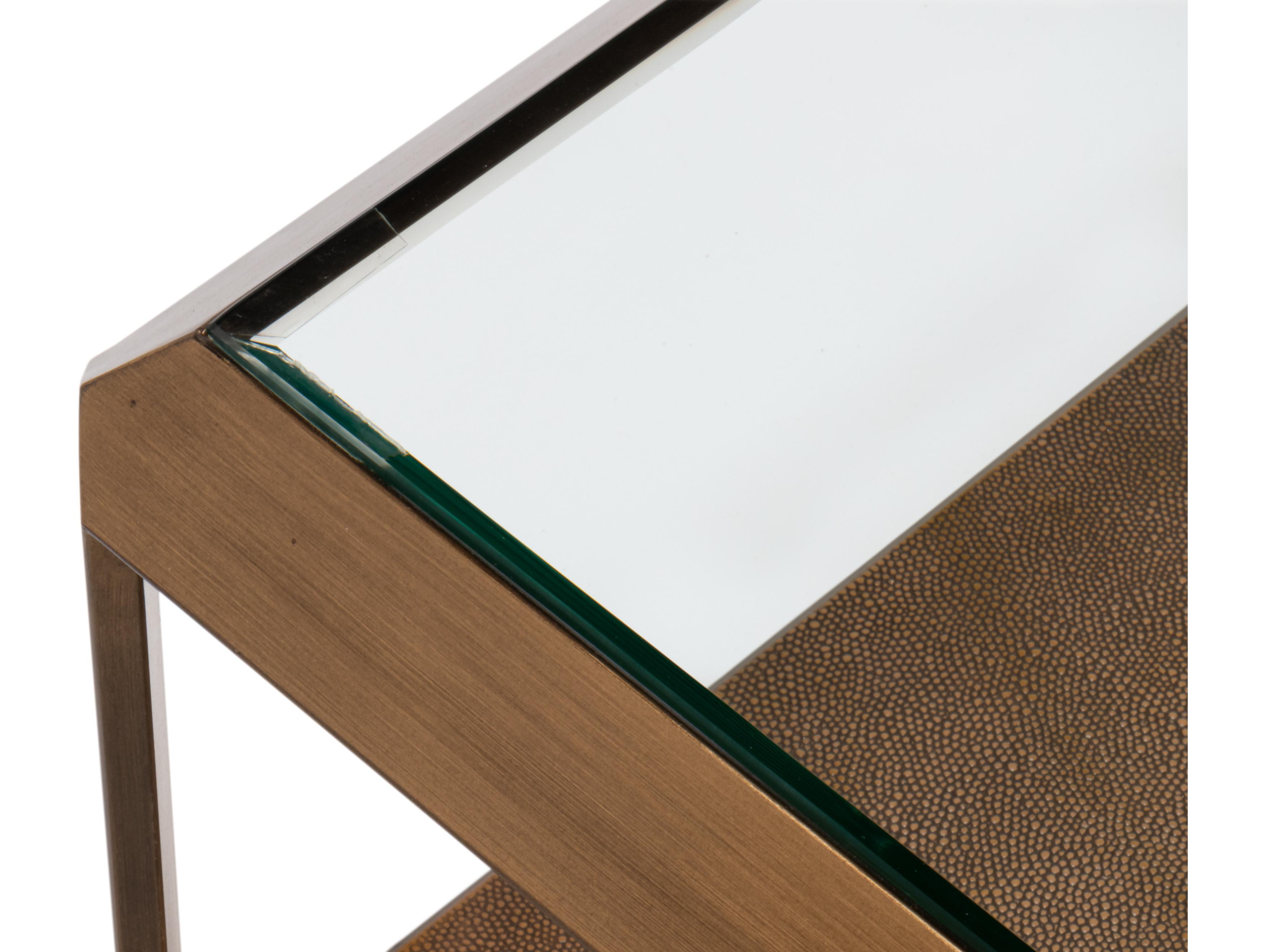 Sarreid Ltd Gilbert Shagreen Cocktail Table Tawny-brown