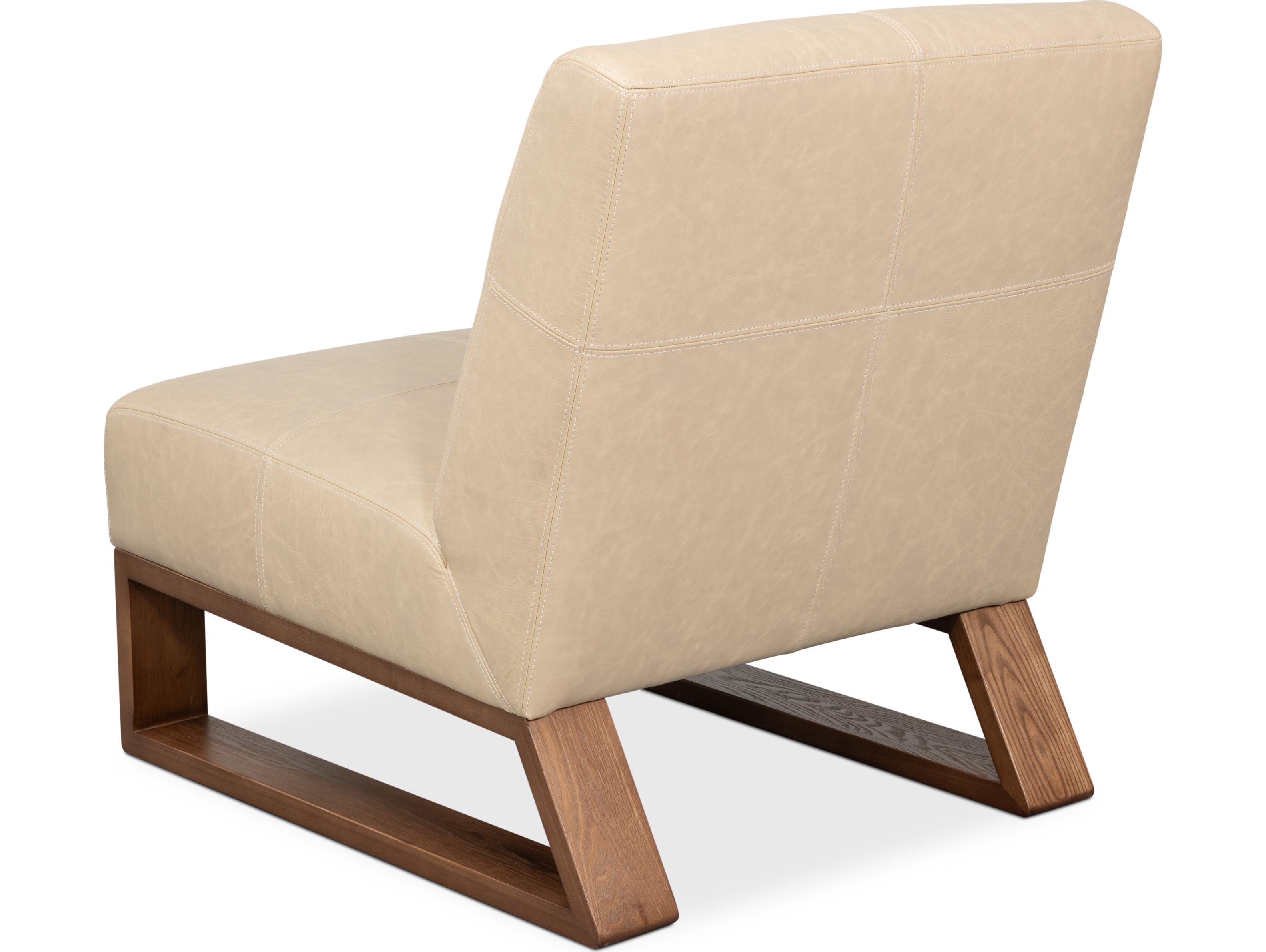 Sarreid Ltd Wylam Leather Chair Cappuccino White