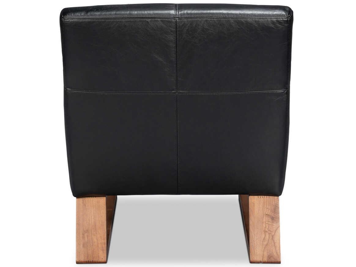 Sarreid Ltd Wylam Black Leather Accent Chair