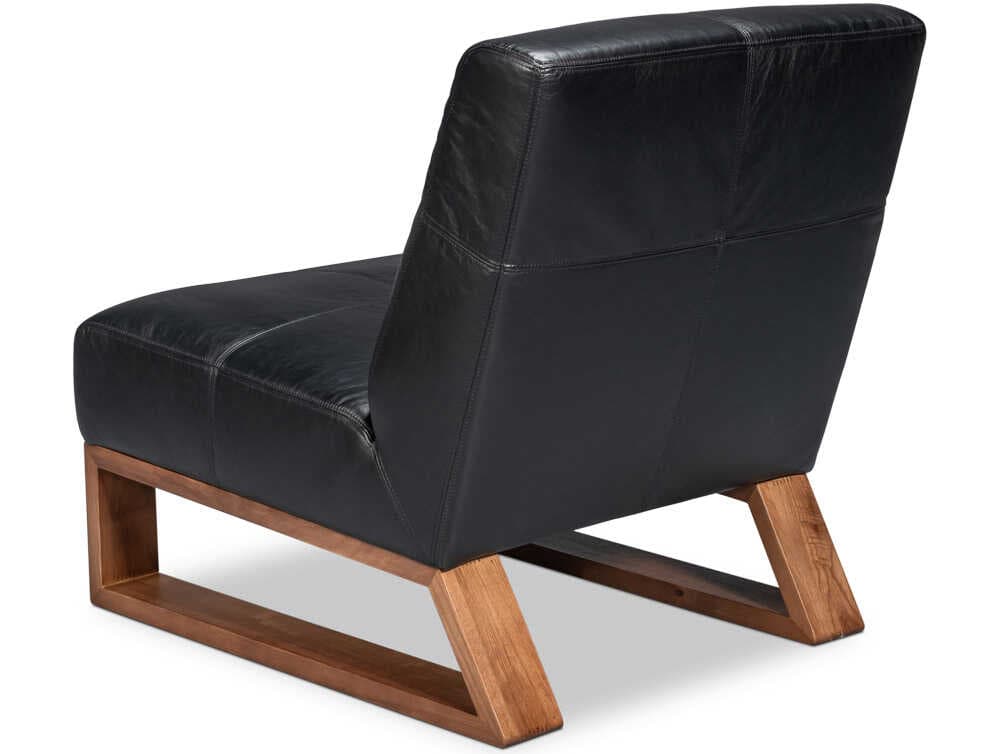 Sarreid Ltd Wylam Black Leather Accent Chair