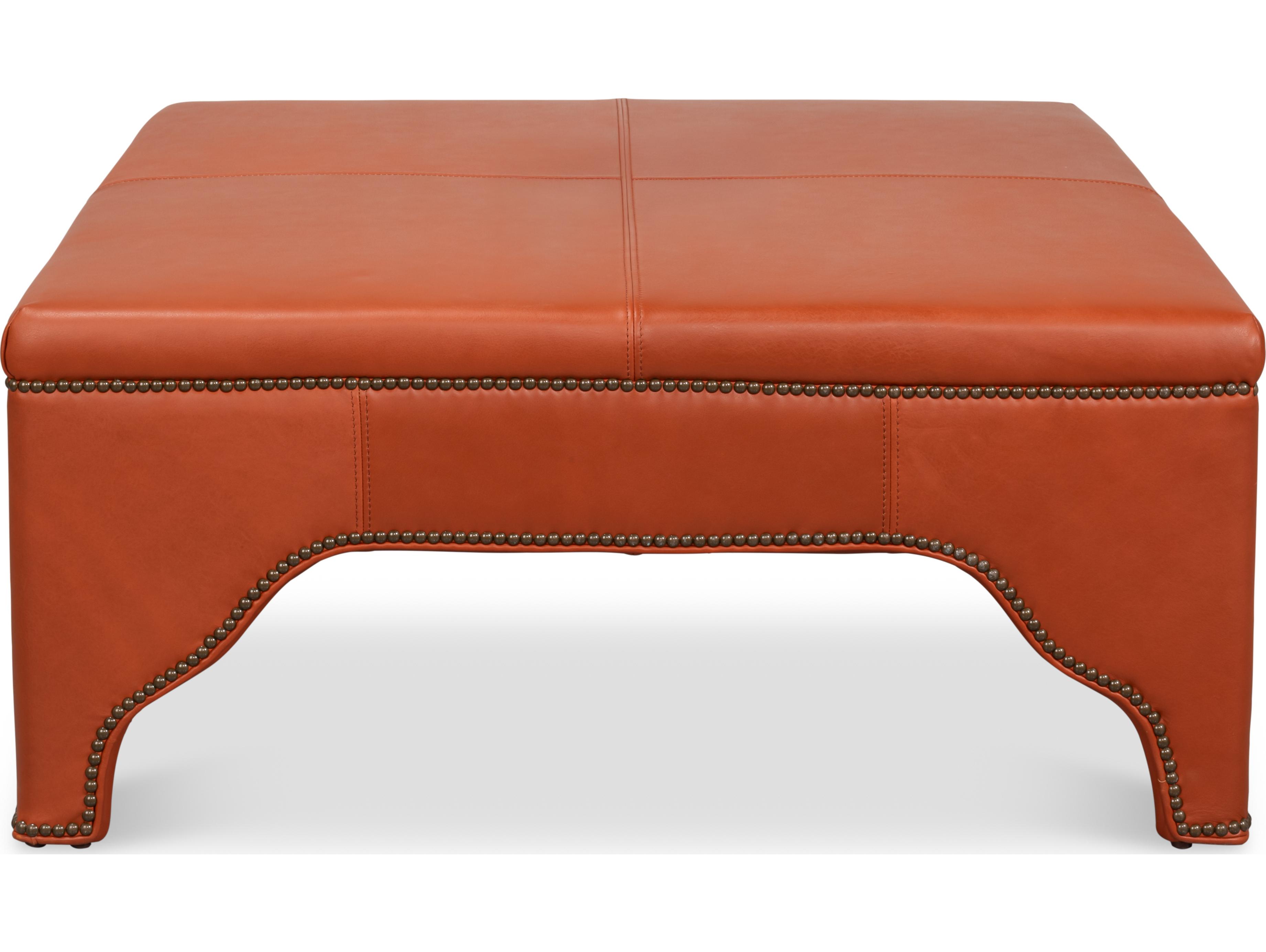 Sarreid Ltd Streetman Cocktail Ottoman Hermes Brown