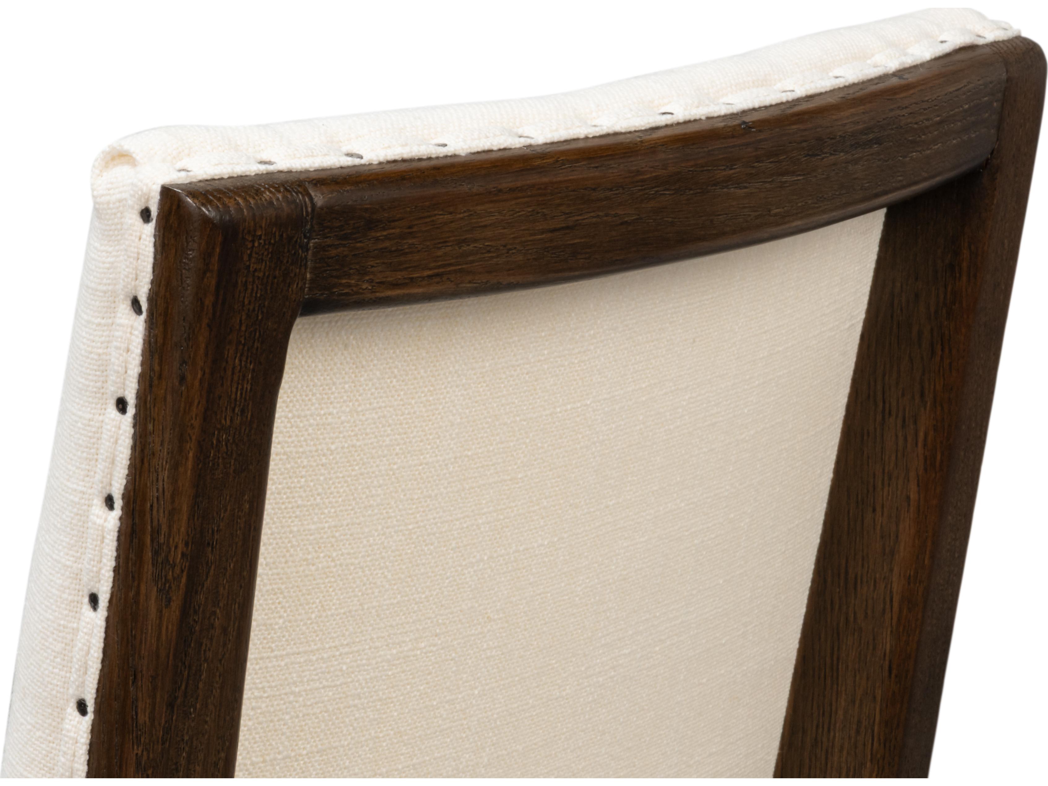 Sarreid Ltd Bauhaus Oak Wood Brown Upholstered Armless Dining Chair